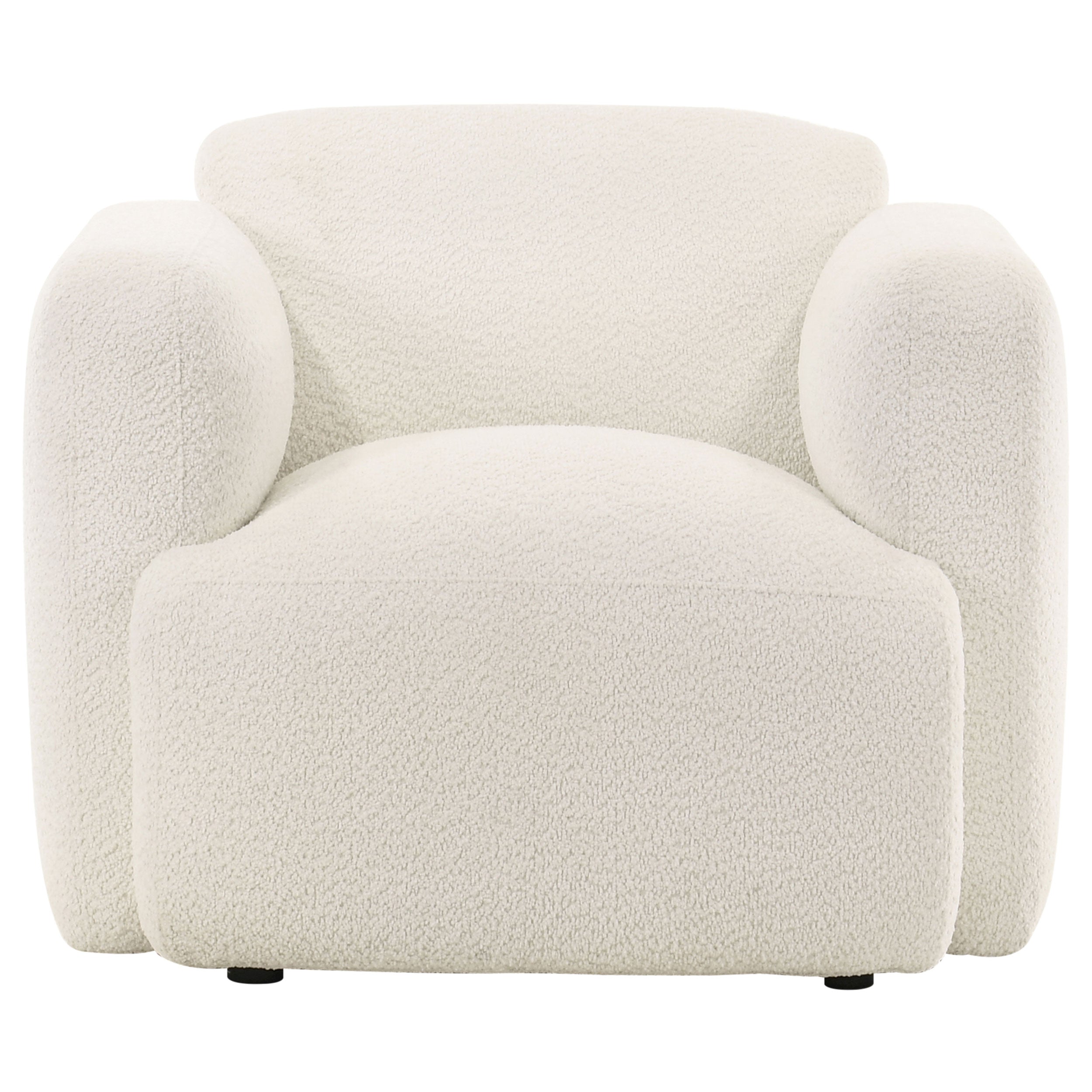 Dorset Fabric Upholstered Round Track Arm Accent Chair White-
