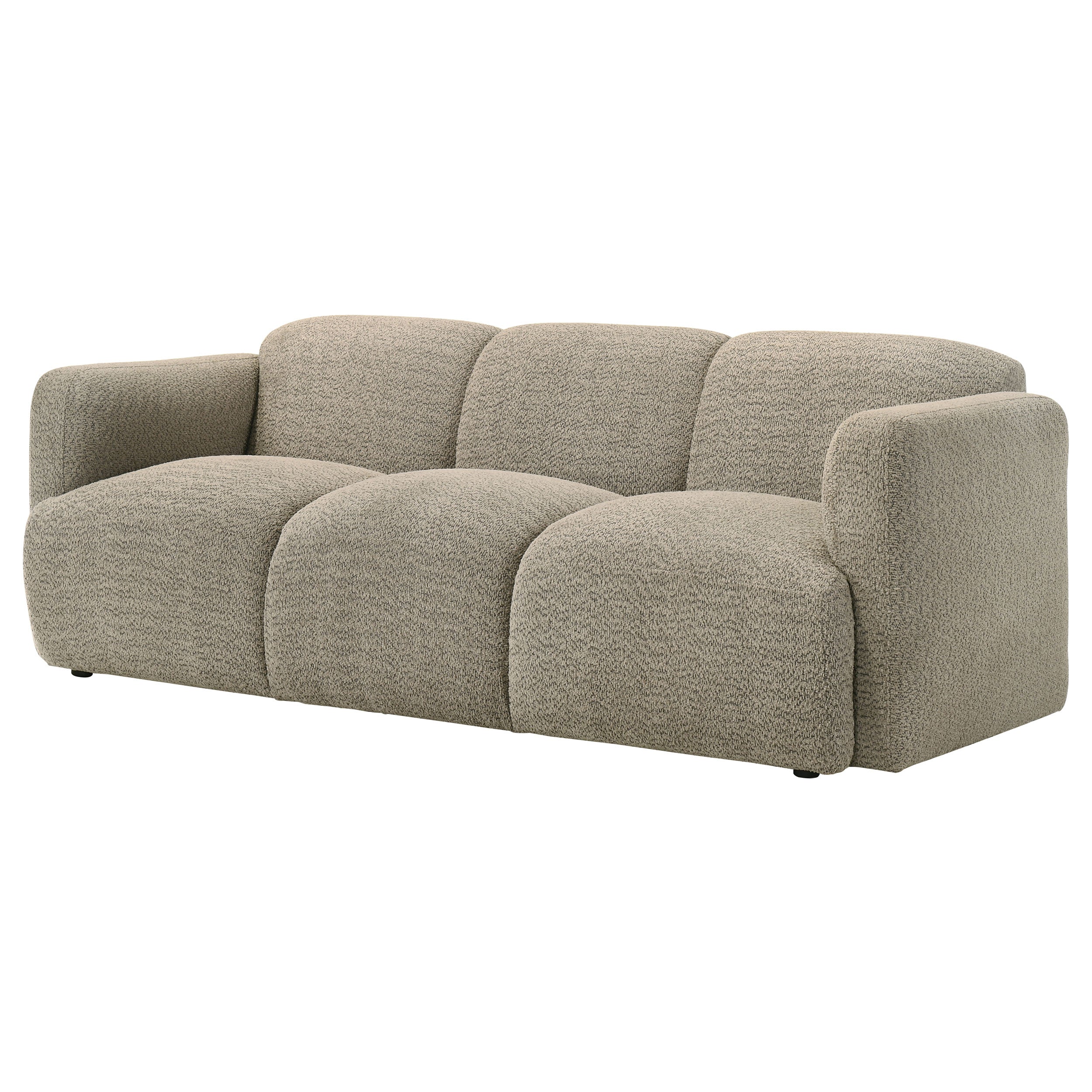 Dorset Fabric Upholstered Round Track Arm Sofa Brown-