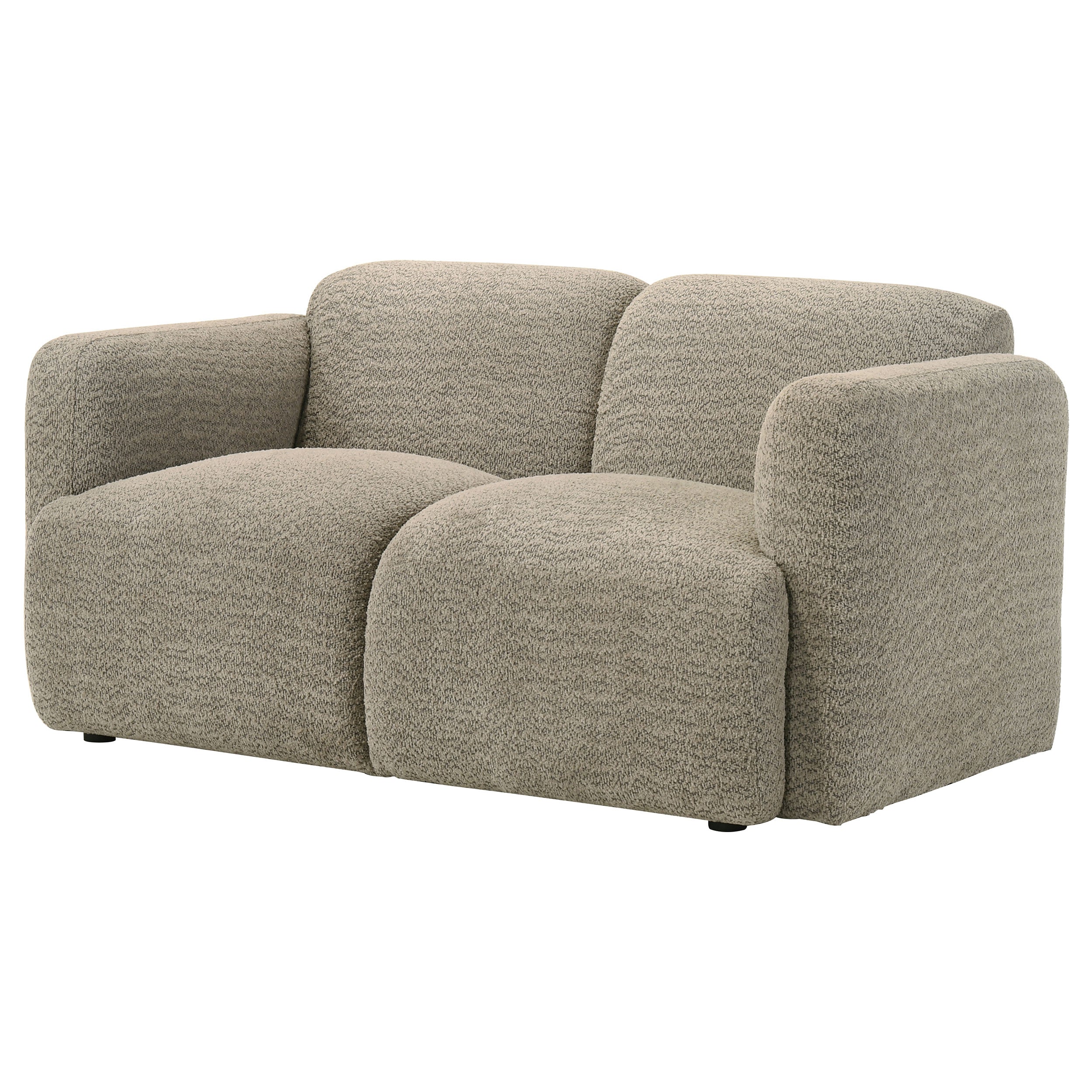 Dorset Fabric Upholstered Round Track Arm Loveseat Brown-