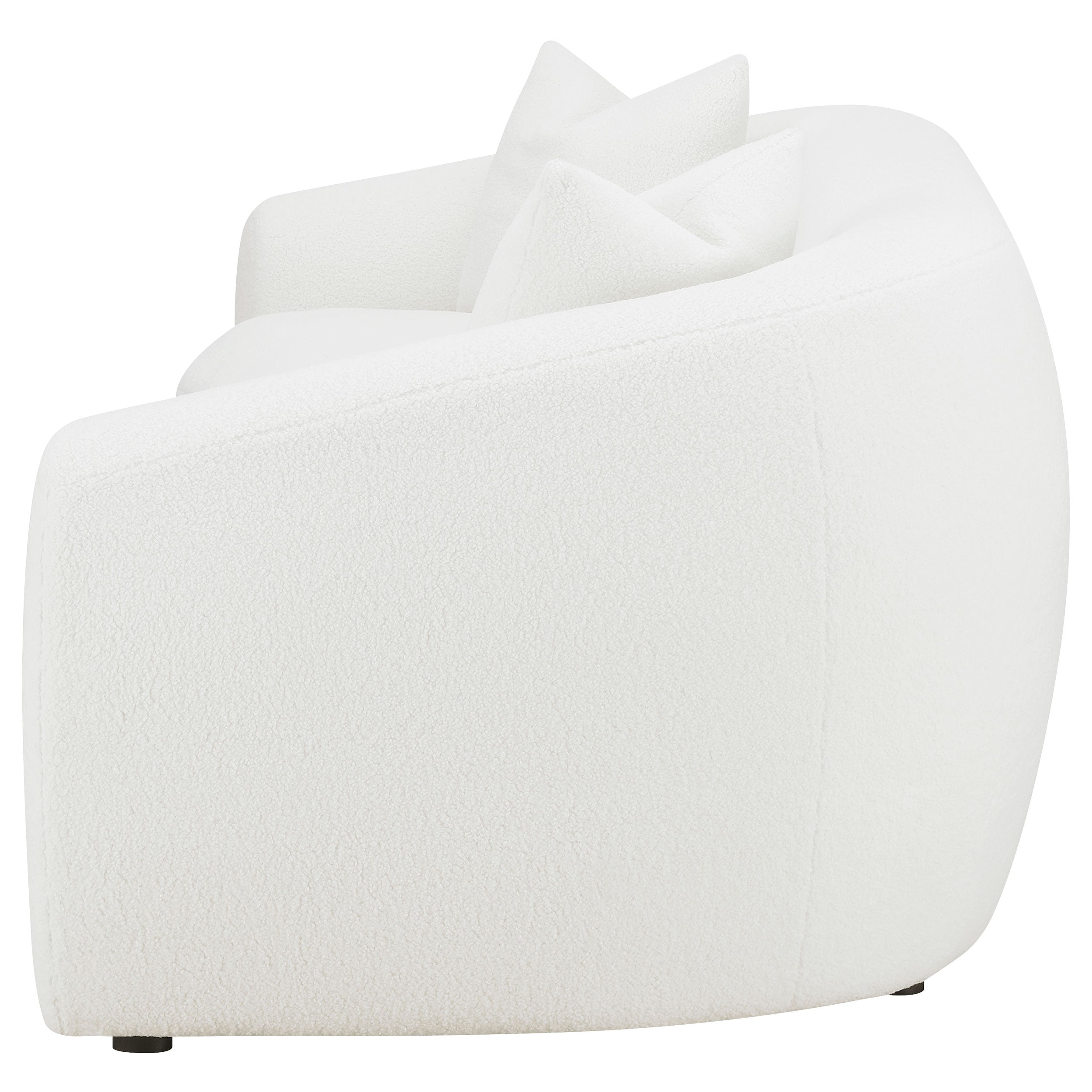 Isabella Faux Sheepskin Upholstered Sofa Natural-CoasterElevations