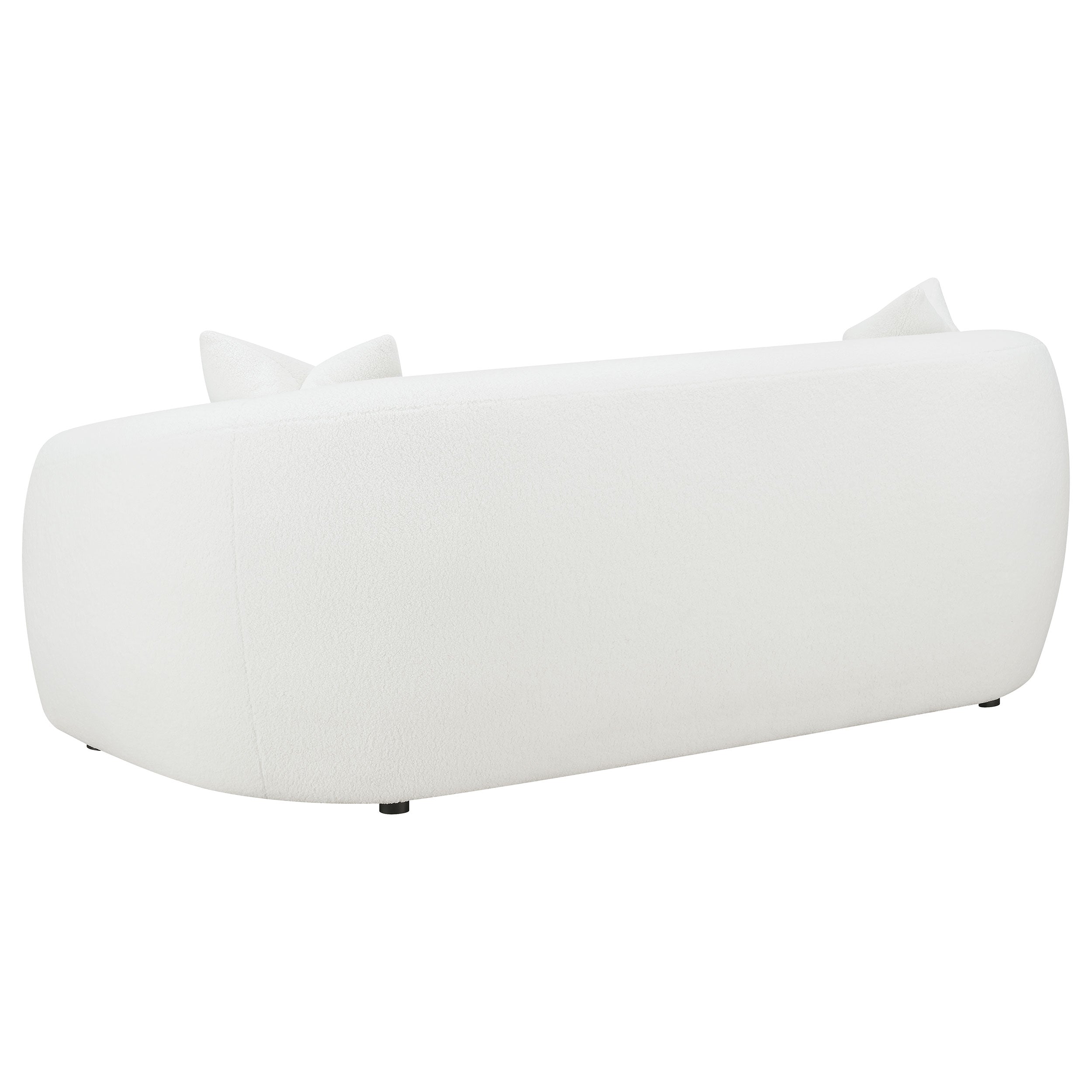 Isabella Faux Sheepskin Upholstered Sofa Natural-CoasterElevations