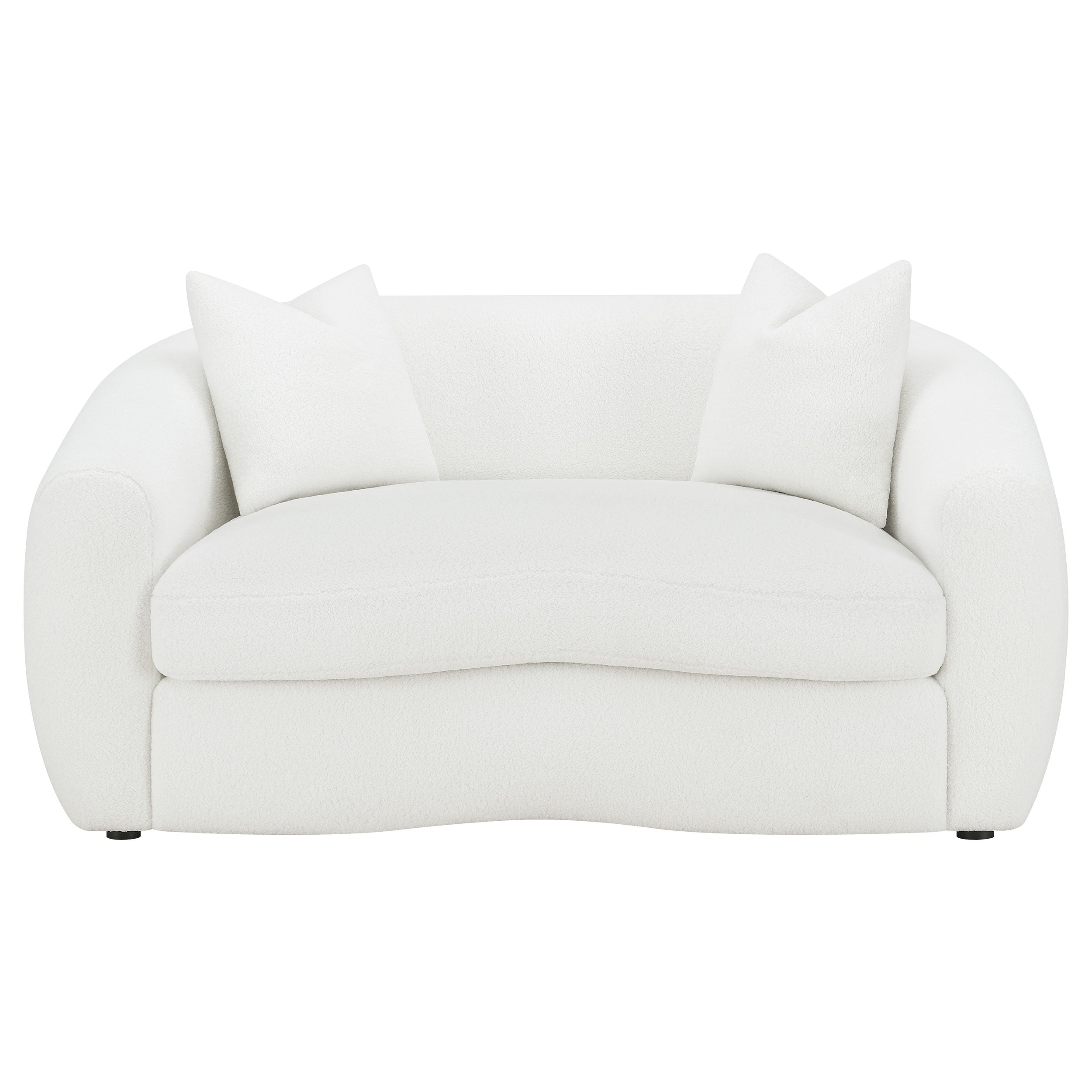 Isabella Faux Sheepskin Upholstered Loveseat Natural-CoasterElevations