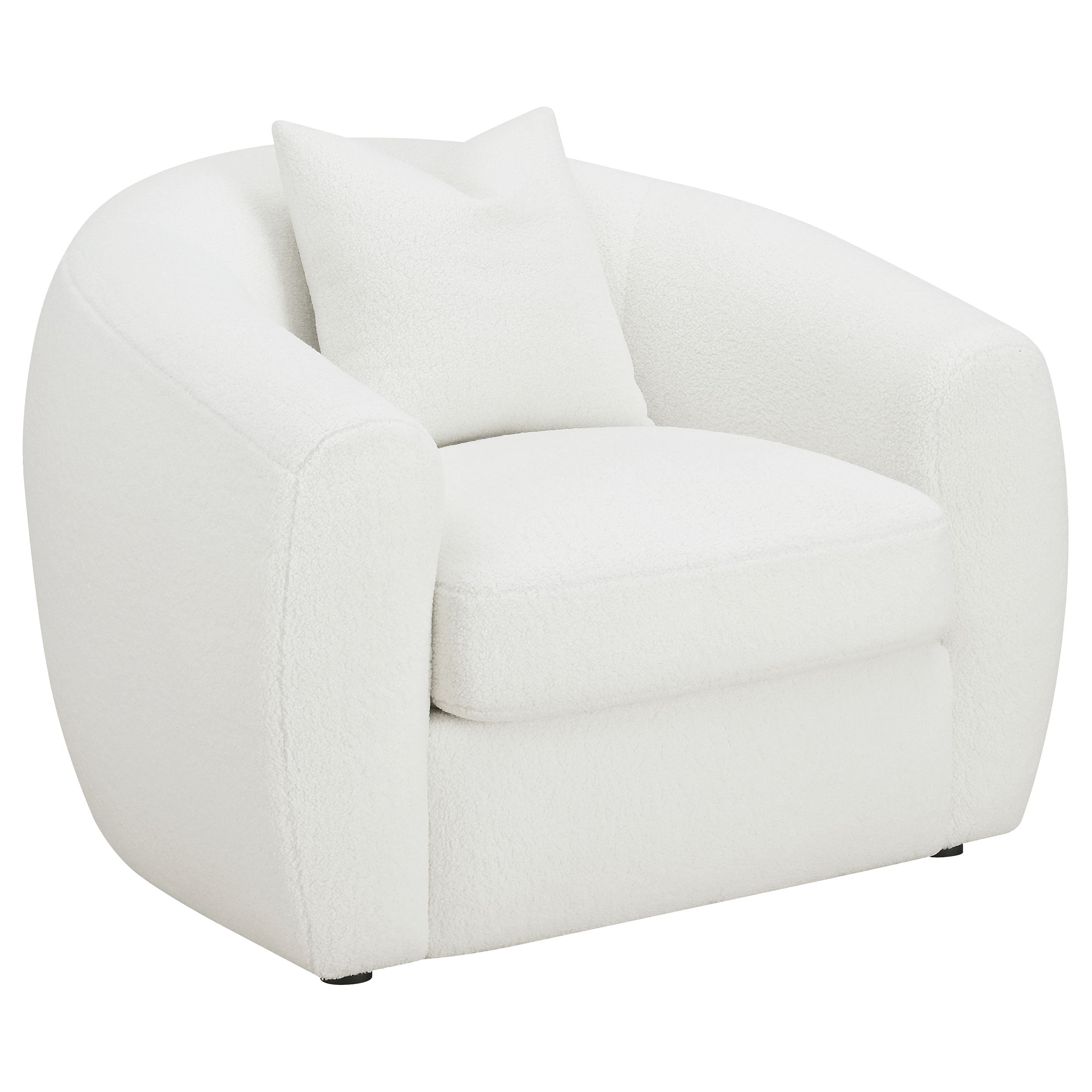 Isabella Faux Sheepskin Upholstered Accent Chair Natural-CoasterElevations