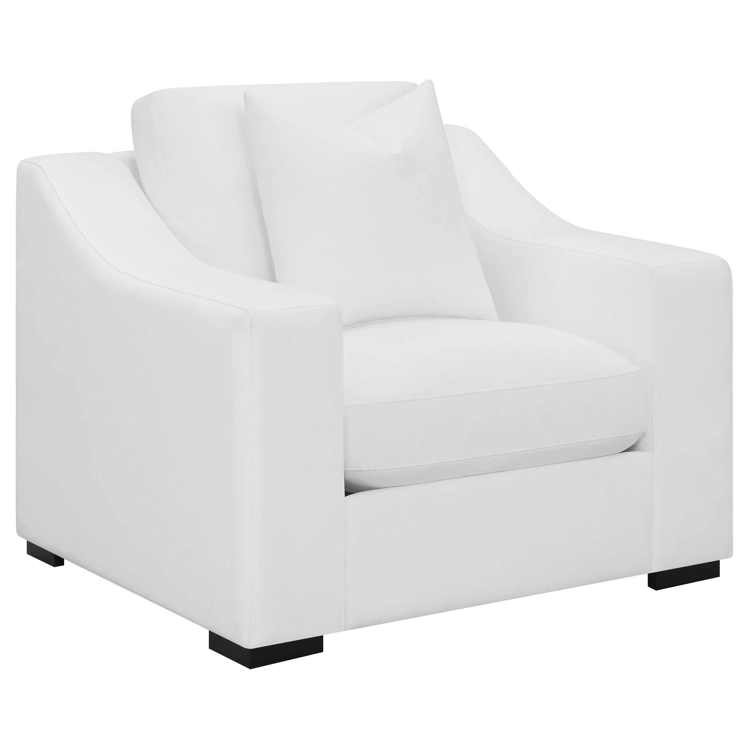 Ashlyn Upholstered Sloped Arm Accent Chair White-CoasterElevations