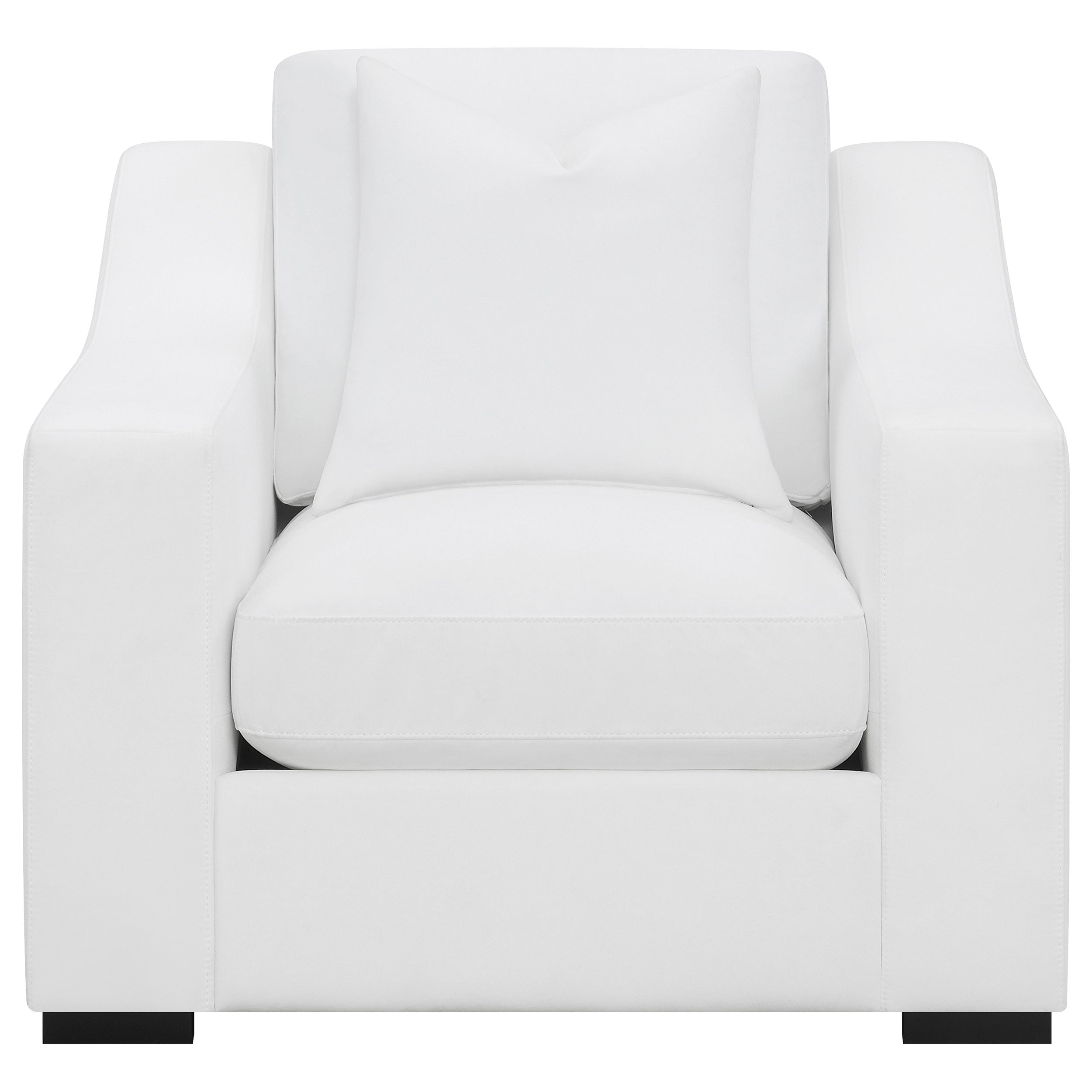 Ashlyn Upholstered Sloped Arm Accent Chair White-CoasterElevations