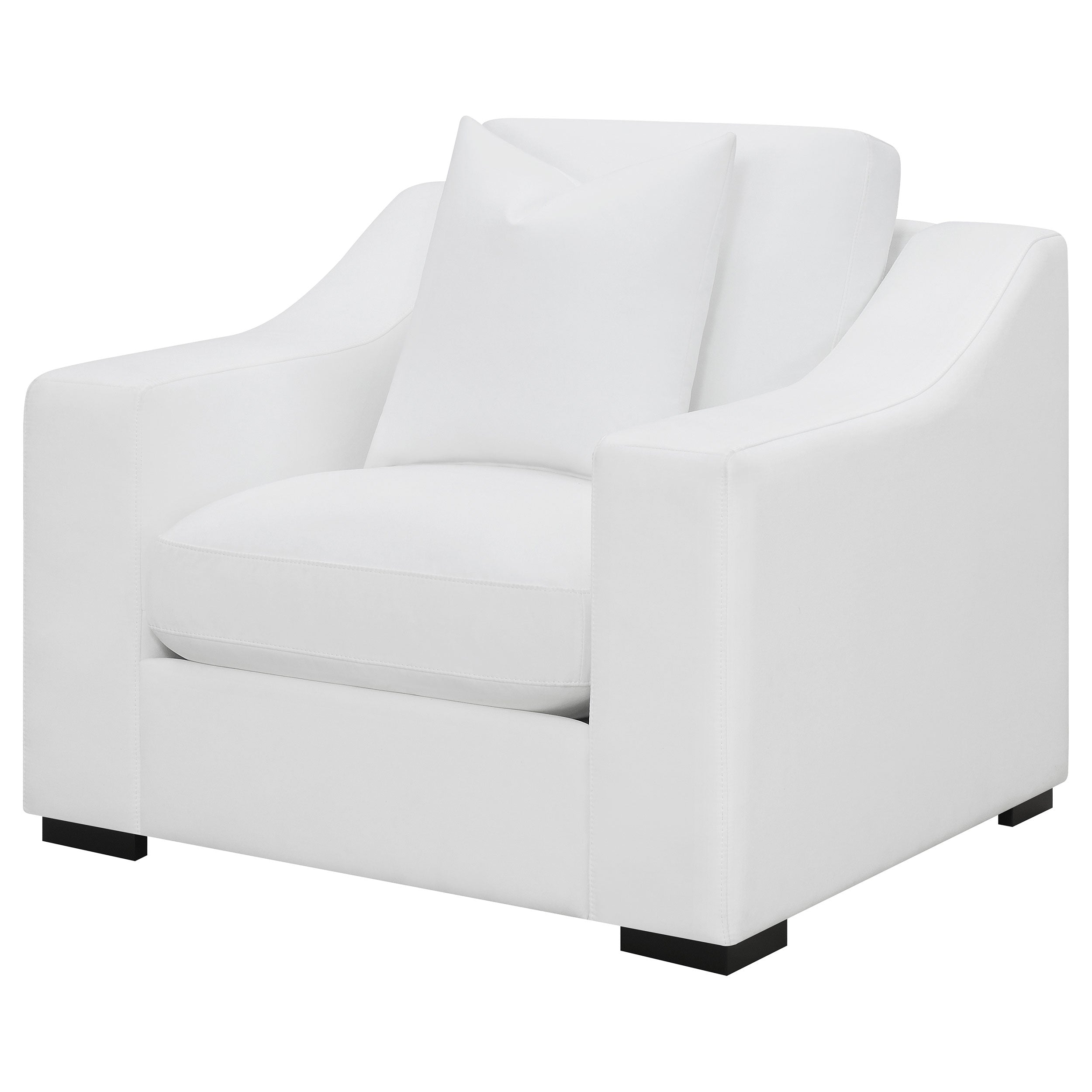 Ashlyn Upholstered Sloped Arm Accent Chair White-CoasterElevations