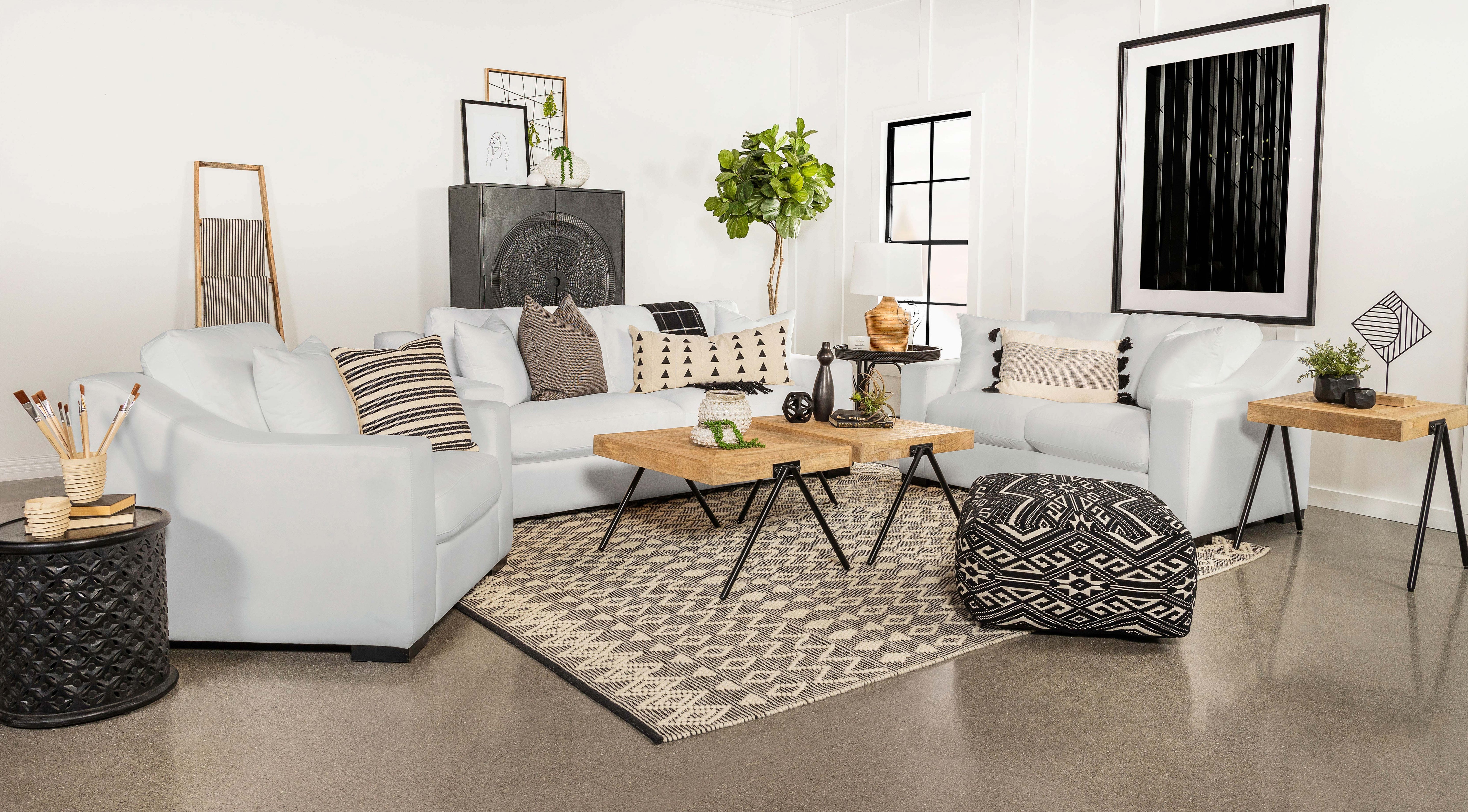 Ashlyn Upholstered Sloped Arm Accent Chair White-CoasterElevations