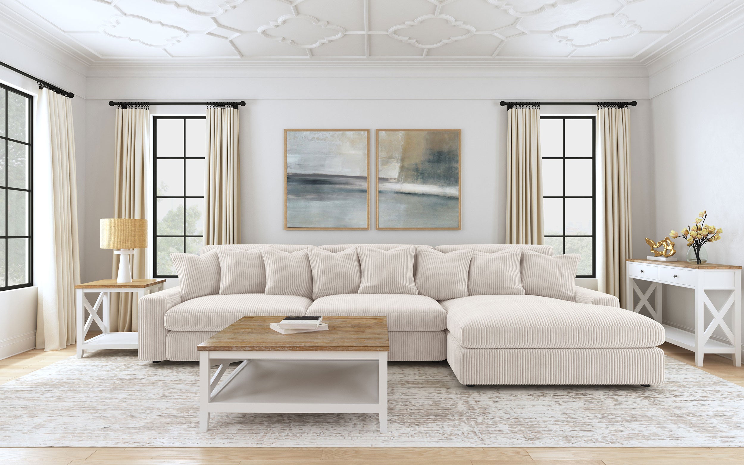 Blaine Upholstered Armless Chair Sand-