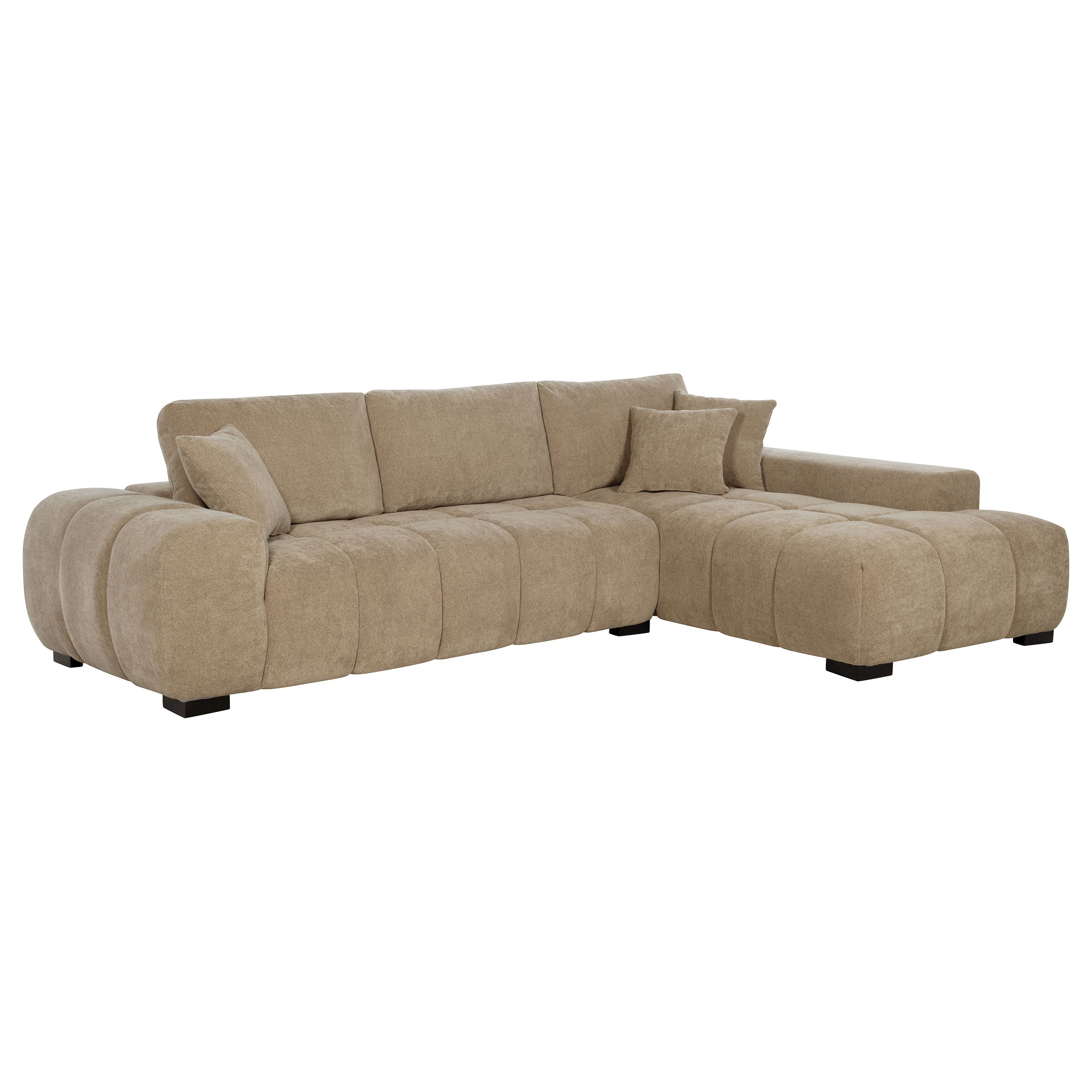 Octavia Upholstered Sectional Chaise Sofa Camel-