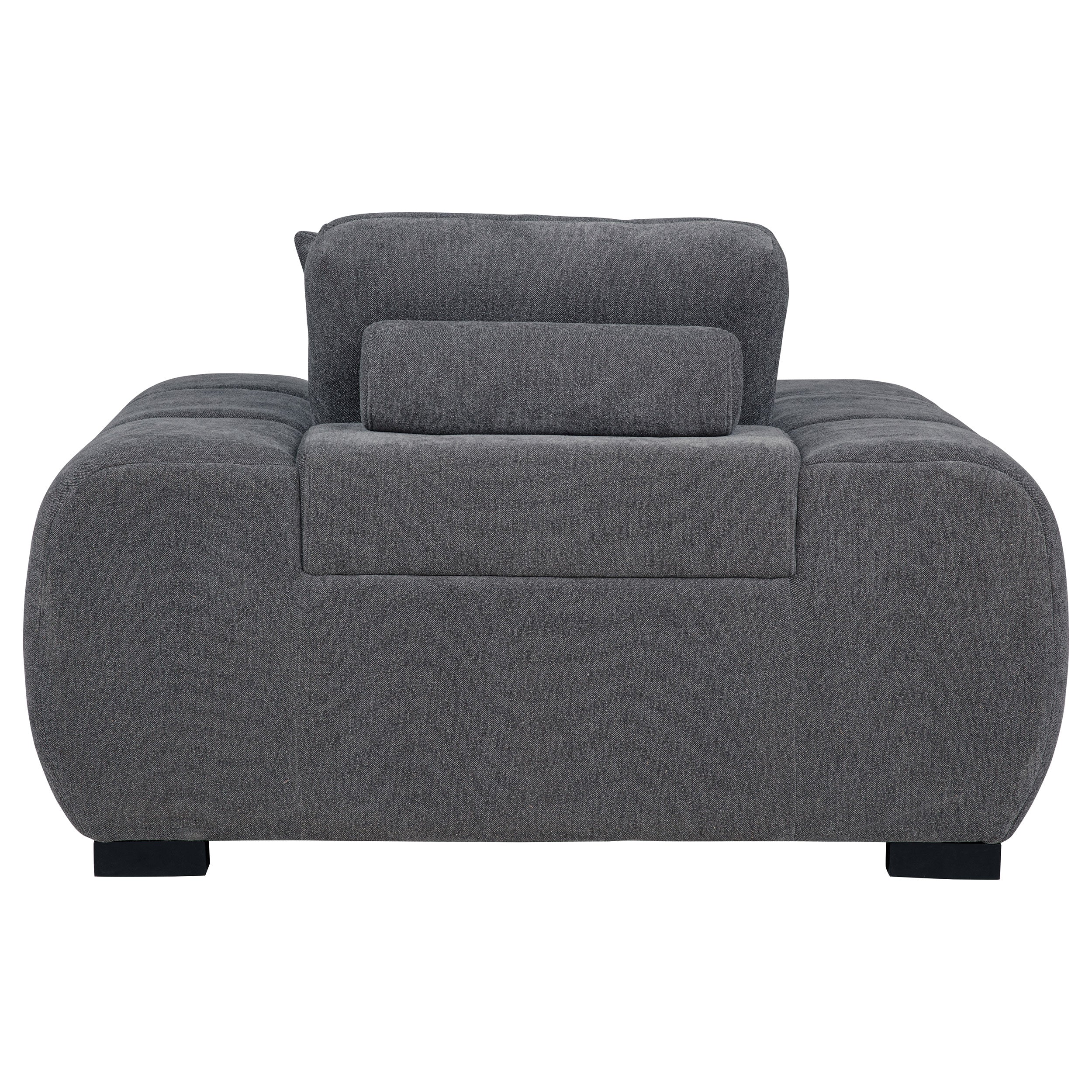 Octavia Upholstered Track Arm Accent Chair Charcoal Grey-