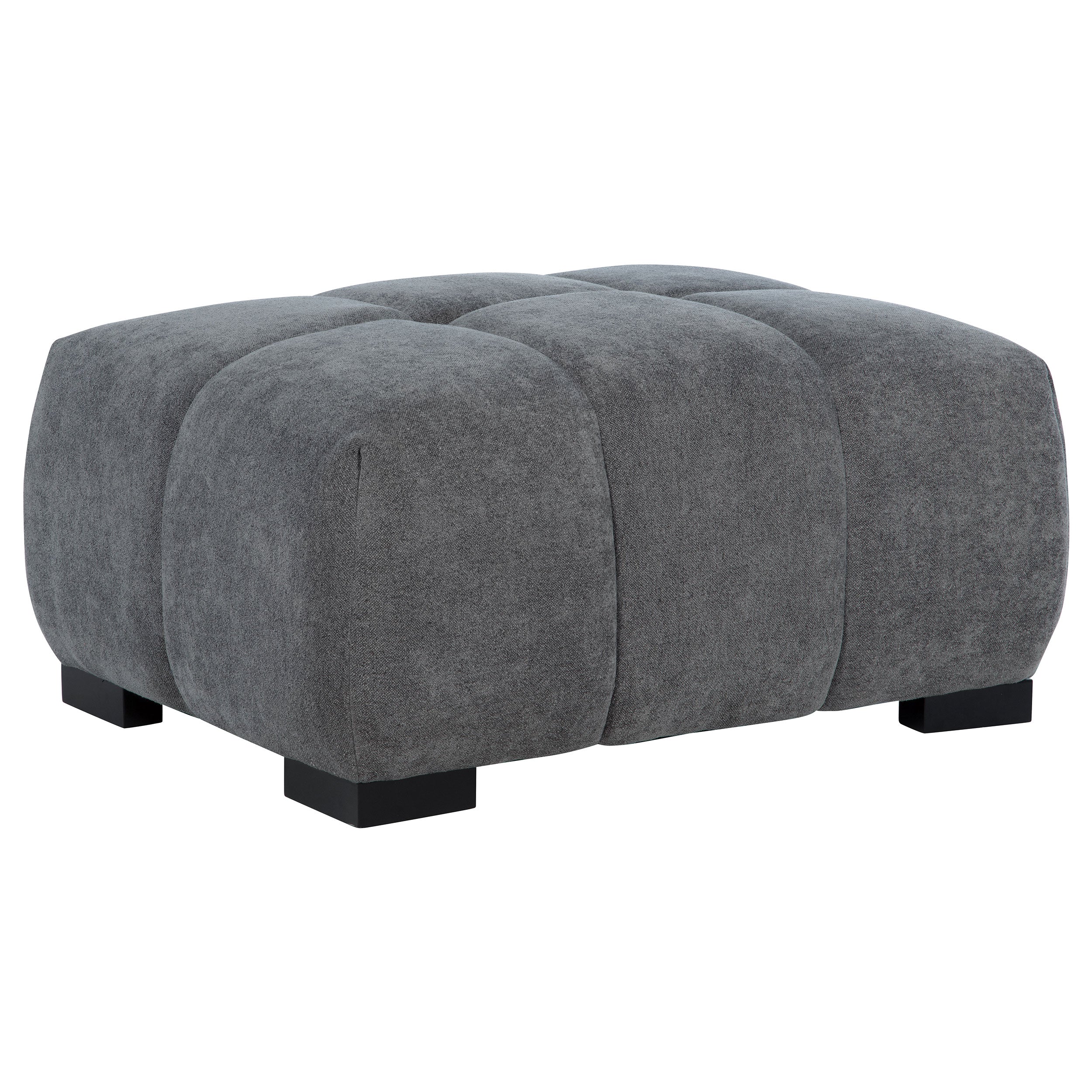 Octavia Upholstered Rectangular Ottoman Charcoal Grey-