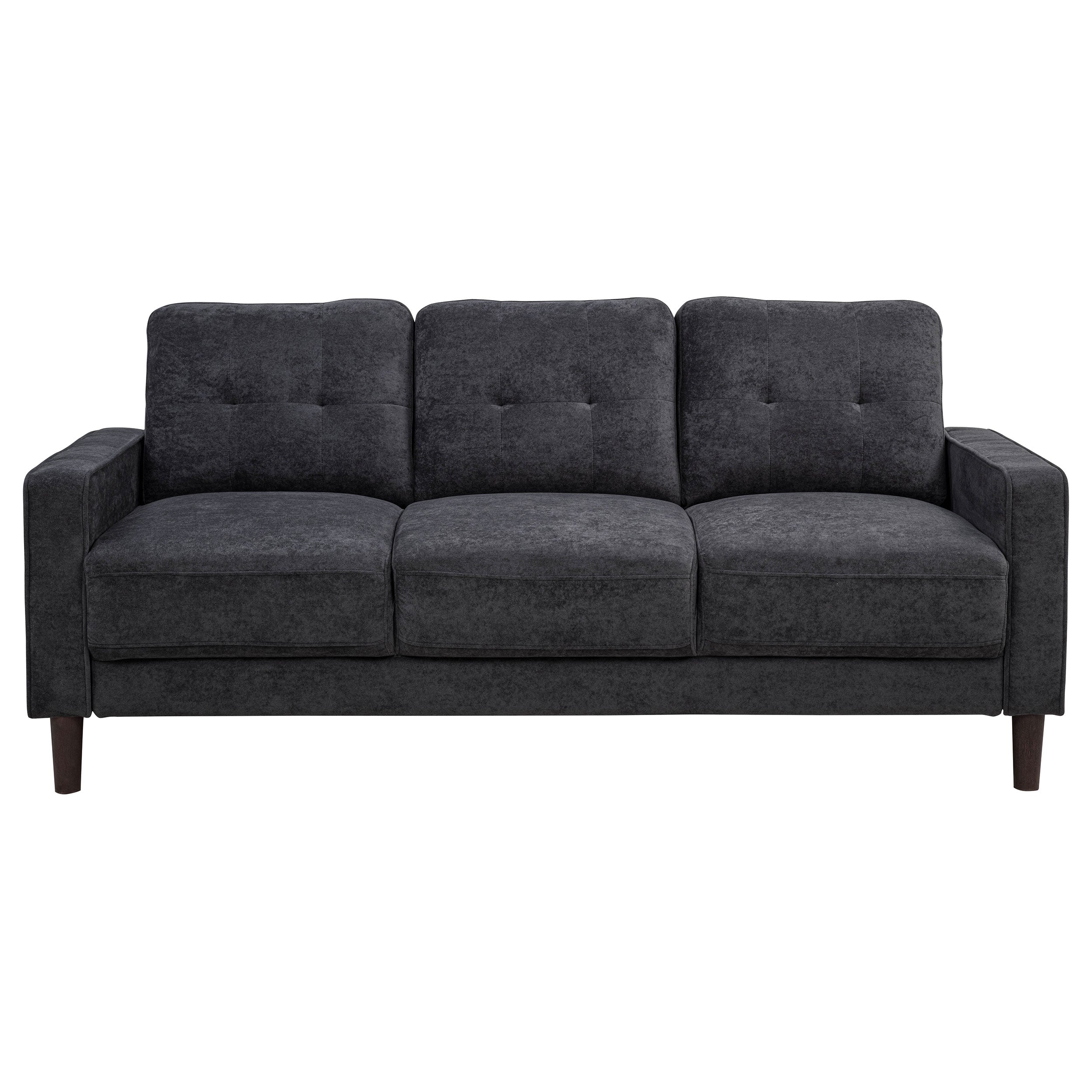 Bowen II Fabric Upholstered Track Arm Sofa Steel Grey-