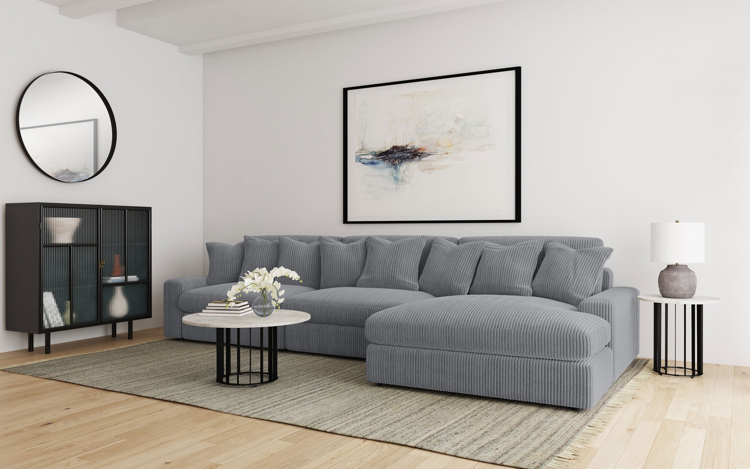 Blaine Upholstered Armless Chair Fog-