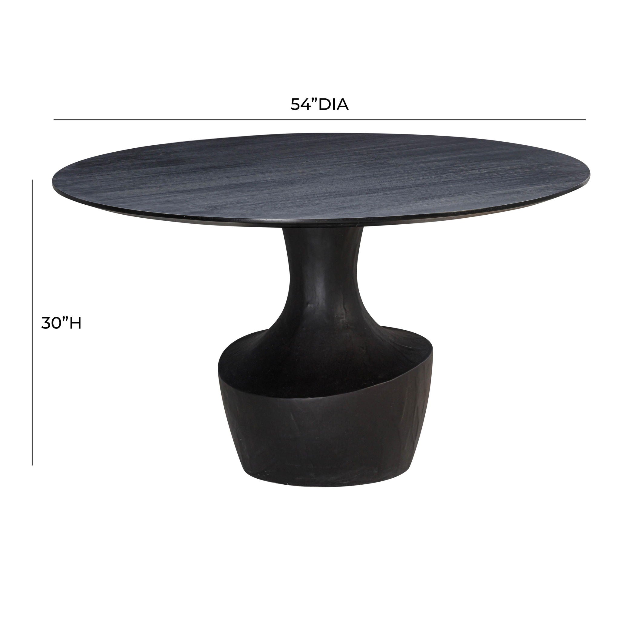 Gevra - Acacia & Faux Plaster Dining Table - Black