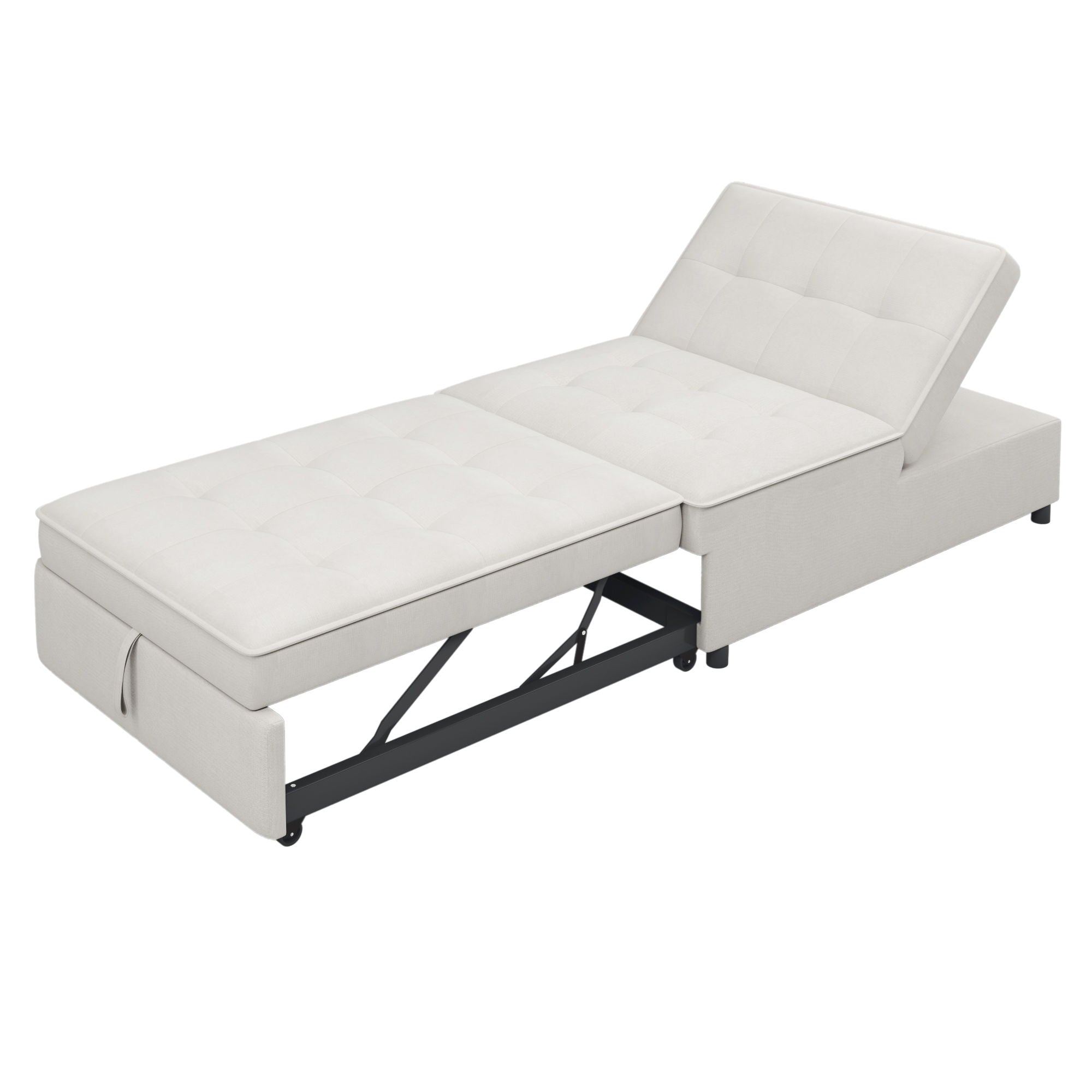 4 In 1 Sofa Bed, Multi Function Folding Ottoman Bed With Storage Pocket And USB Port For Small Room Apartment