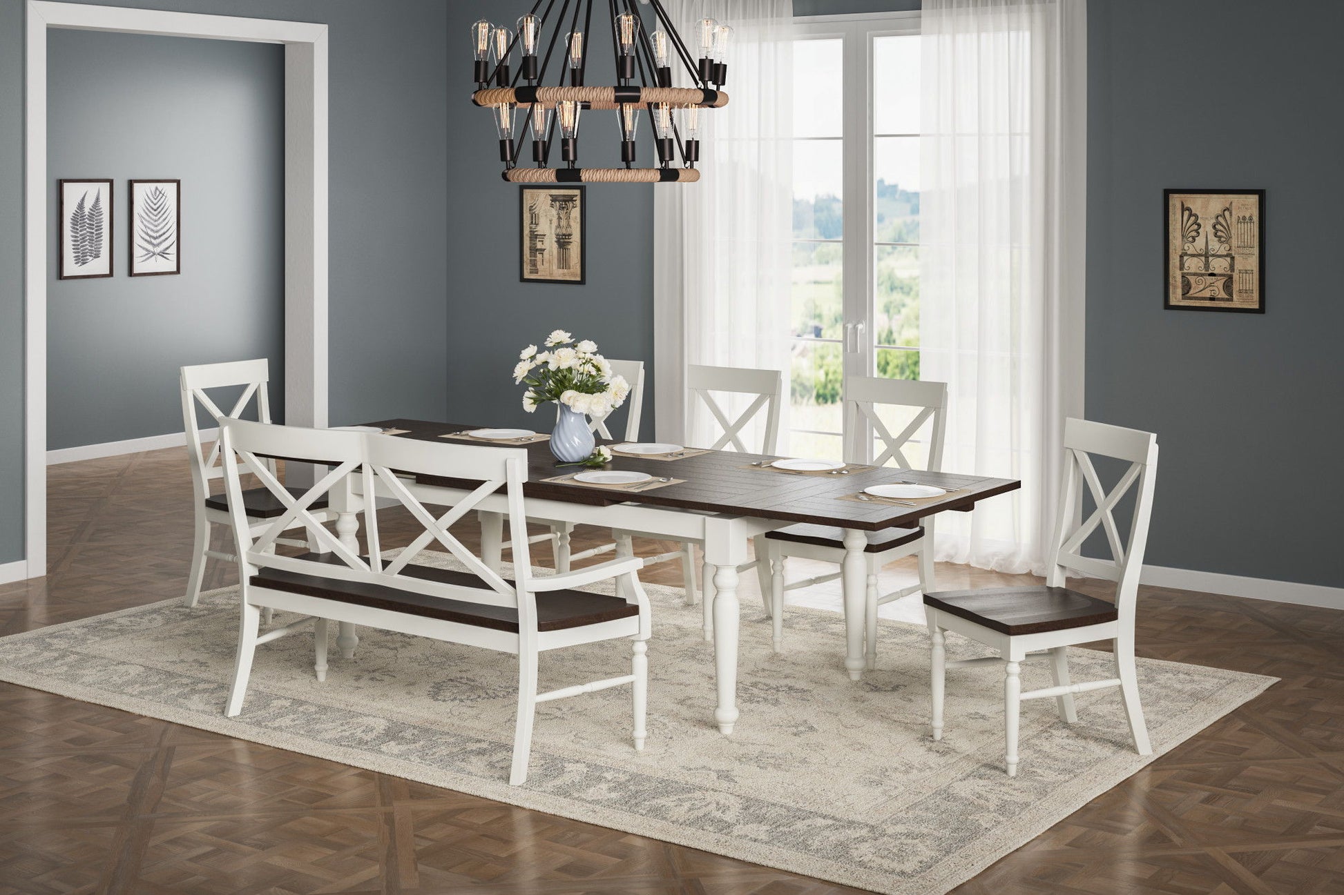 Mountina - Bench - Brown / White - Best Buy Furniture