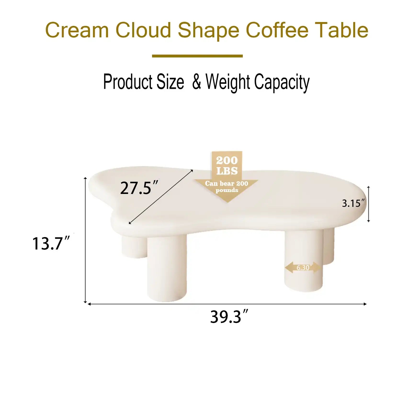 Uma Modern Cream Cloud Shaped Coffee Table - Best Buy Furniture
