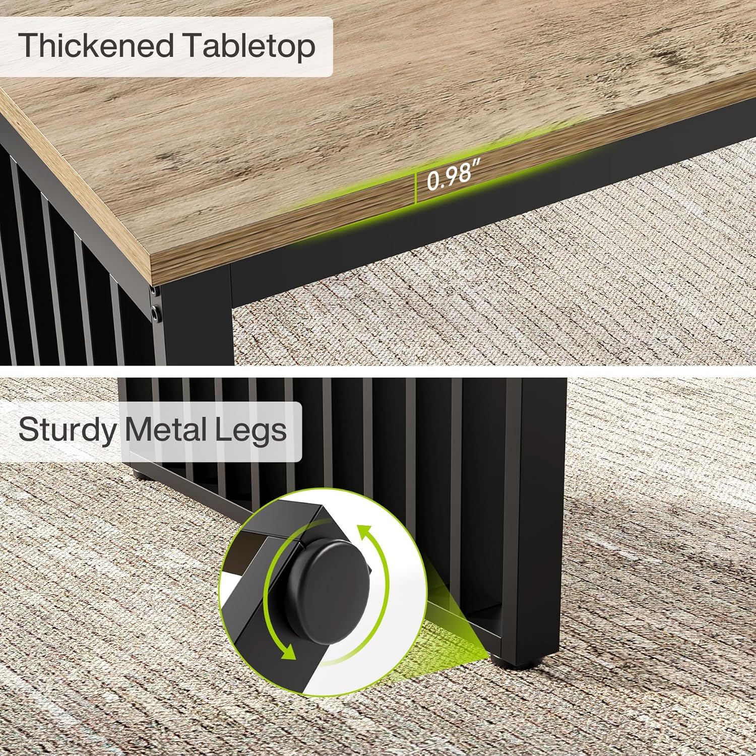 Double Computer Desk For 2 Person, Extra Long Workstation