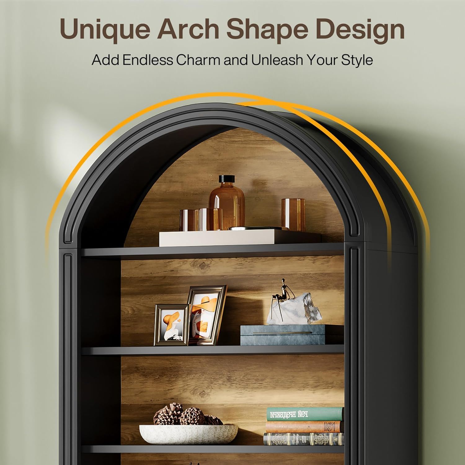 8 Tier Arched Open Display Shelving Unit For Living Room