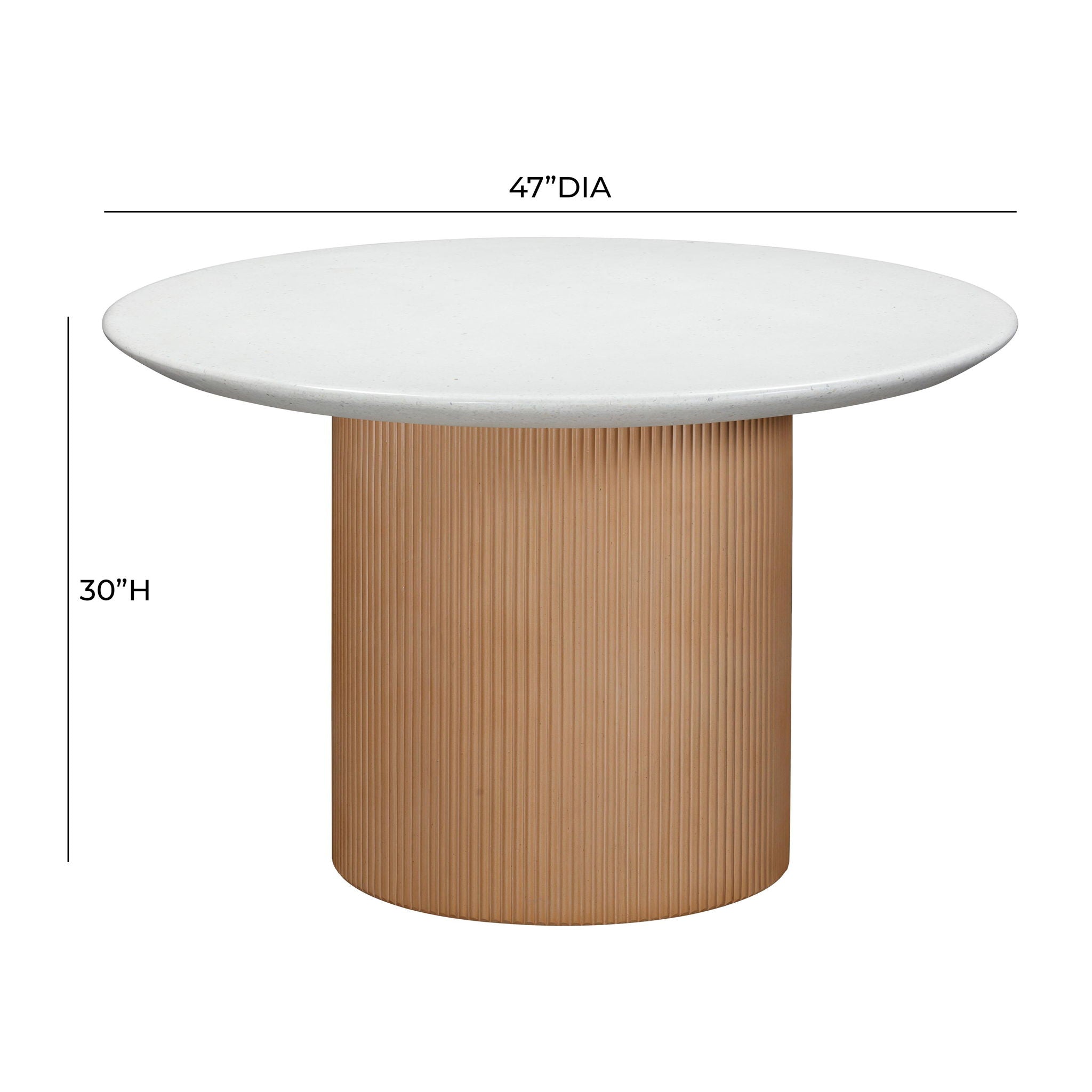 Rose - Faux Terrazzo Indoor / Outdoor Round Concrete Dining Table - Terracotta / White