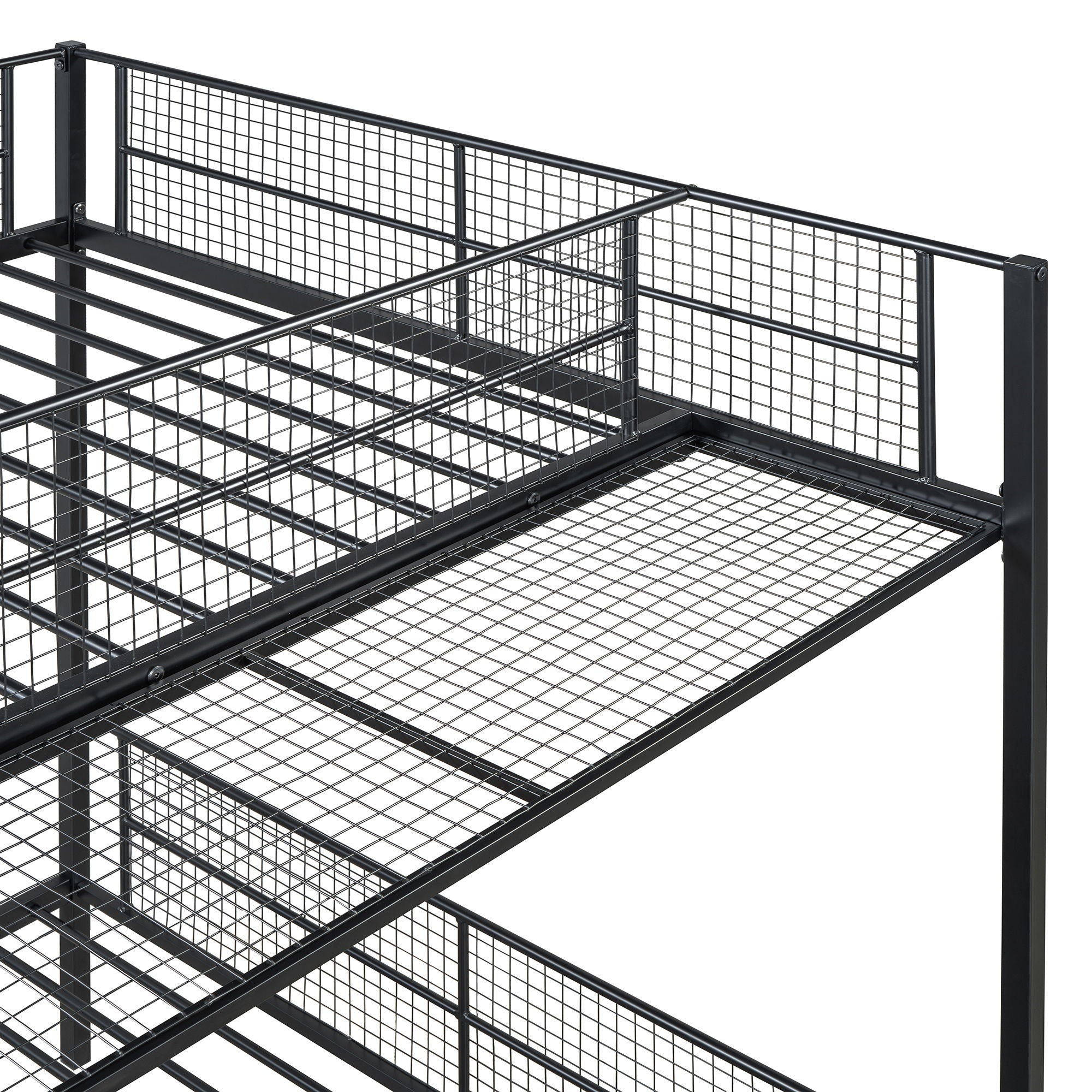 Bunk Bed With 5 Tier Shelves