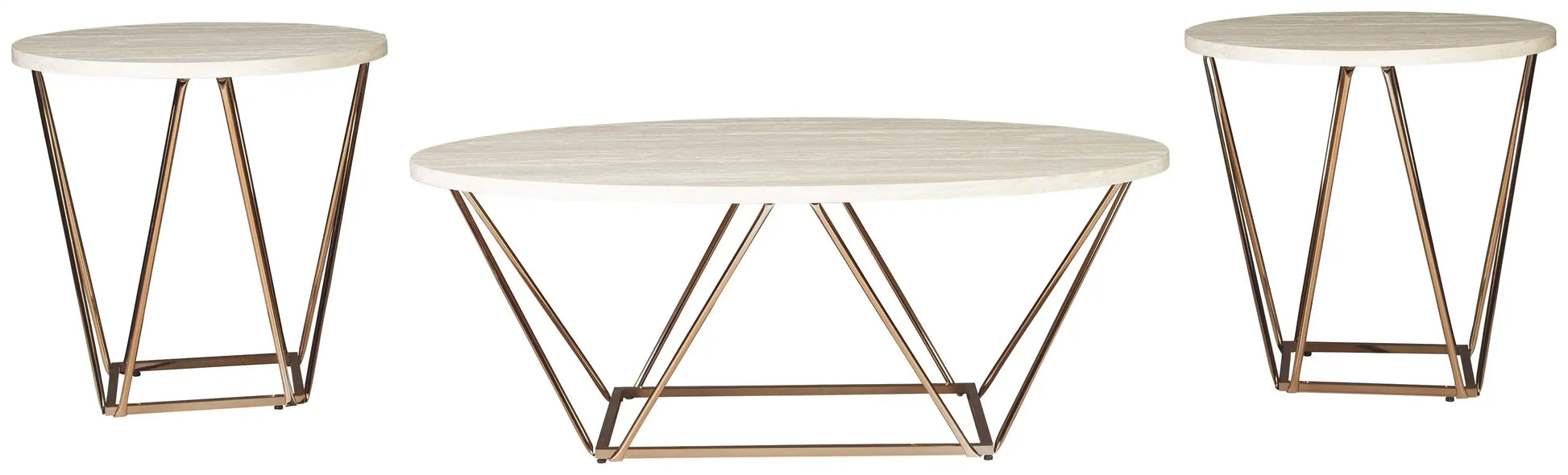 Tarica - Occasional Table Set (Set of 3) - White / Metallic - Best Buy Furniture