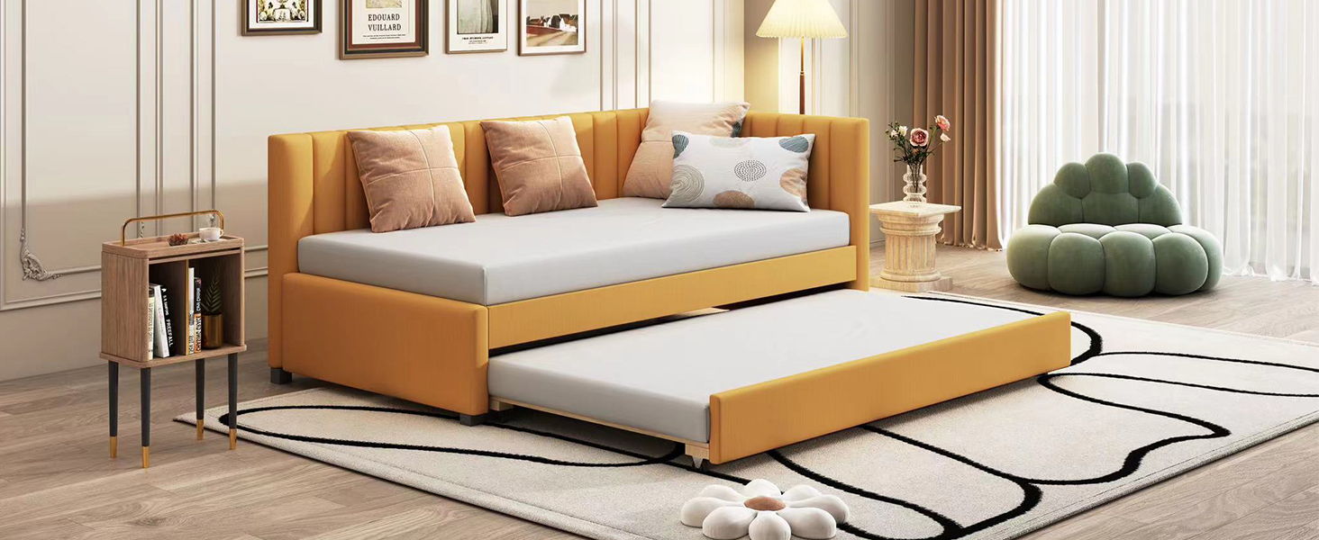 Upholstered Daybed, Sofa Bed Frame, No Box Spring Needed