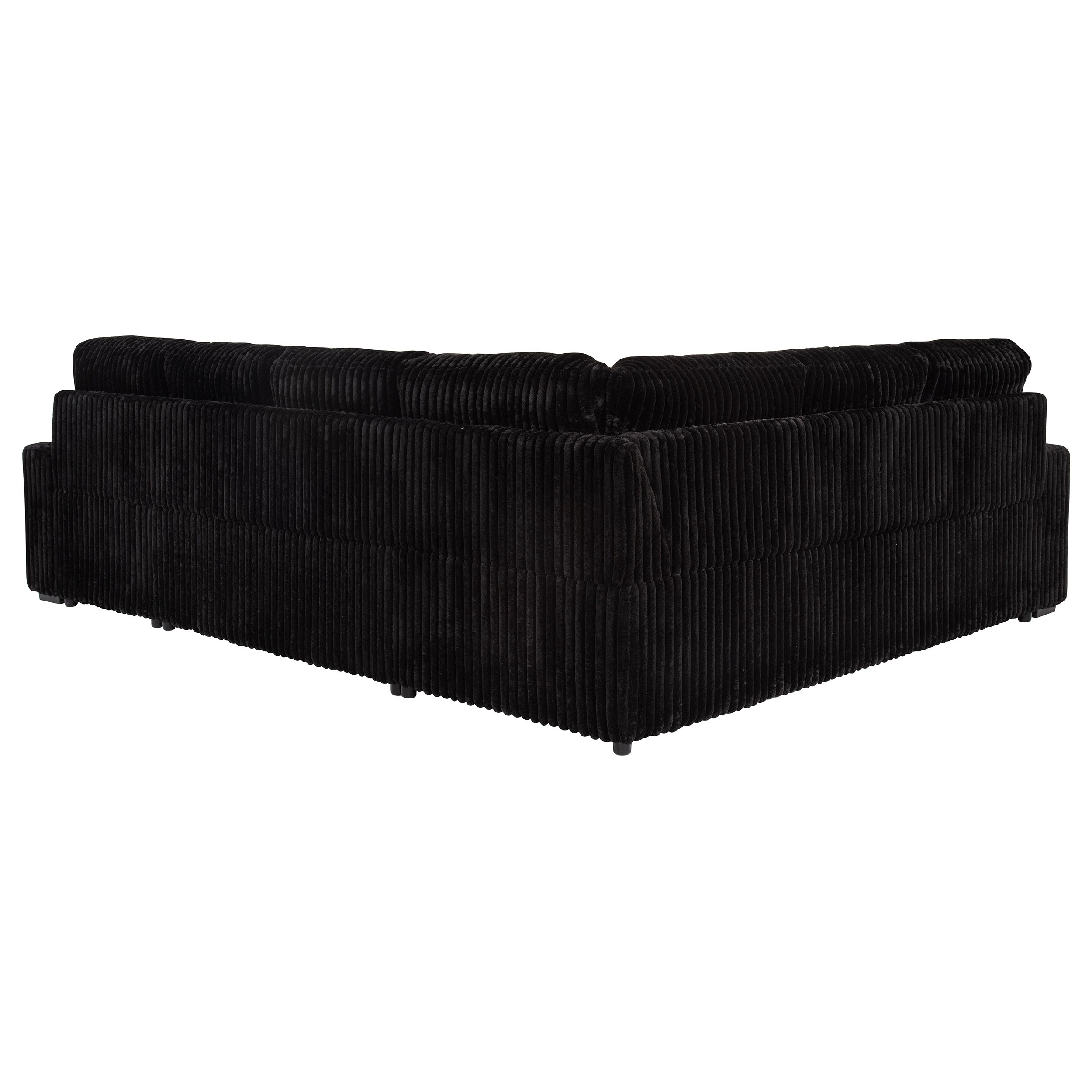 Devonshire Sleeper Sectional Sofa Storage Chaise Black-