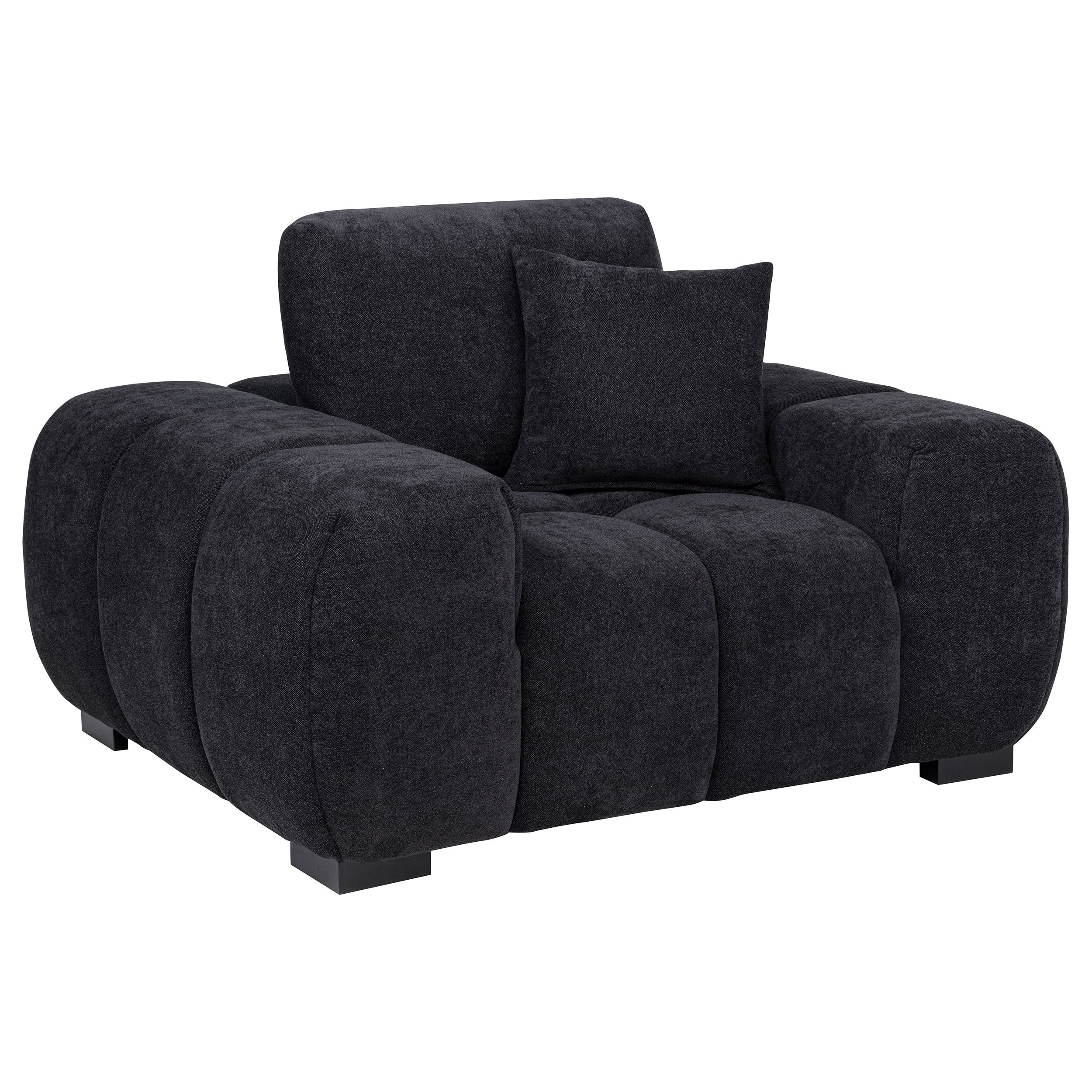 Octavia Upholstered Track Arm Accent Chair Black-