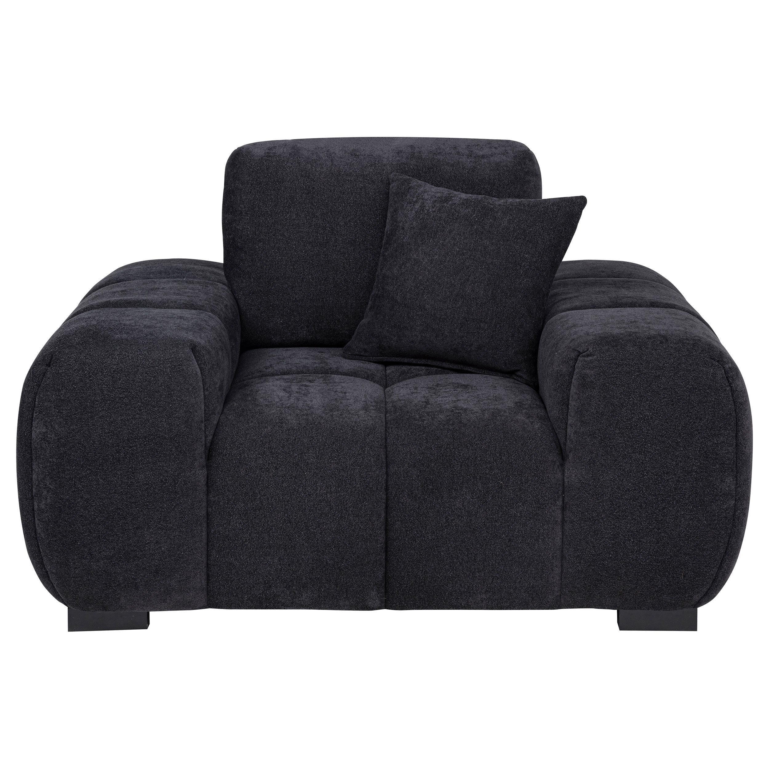Octavia Upholstered Track Arm Accent Chair Black-