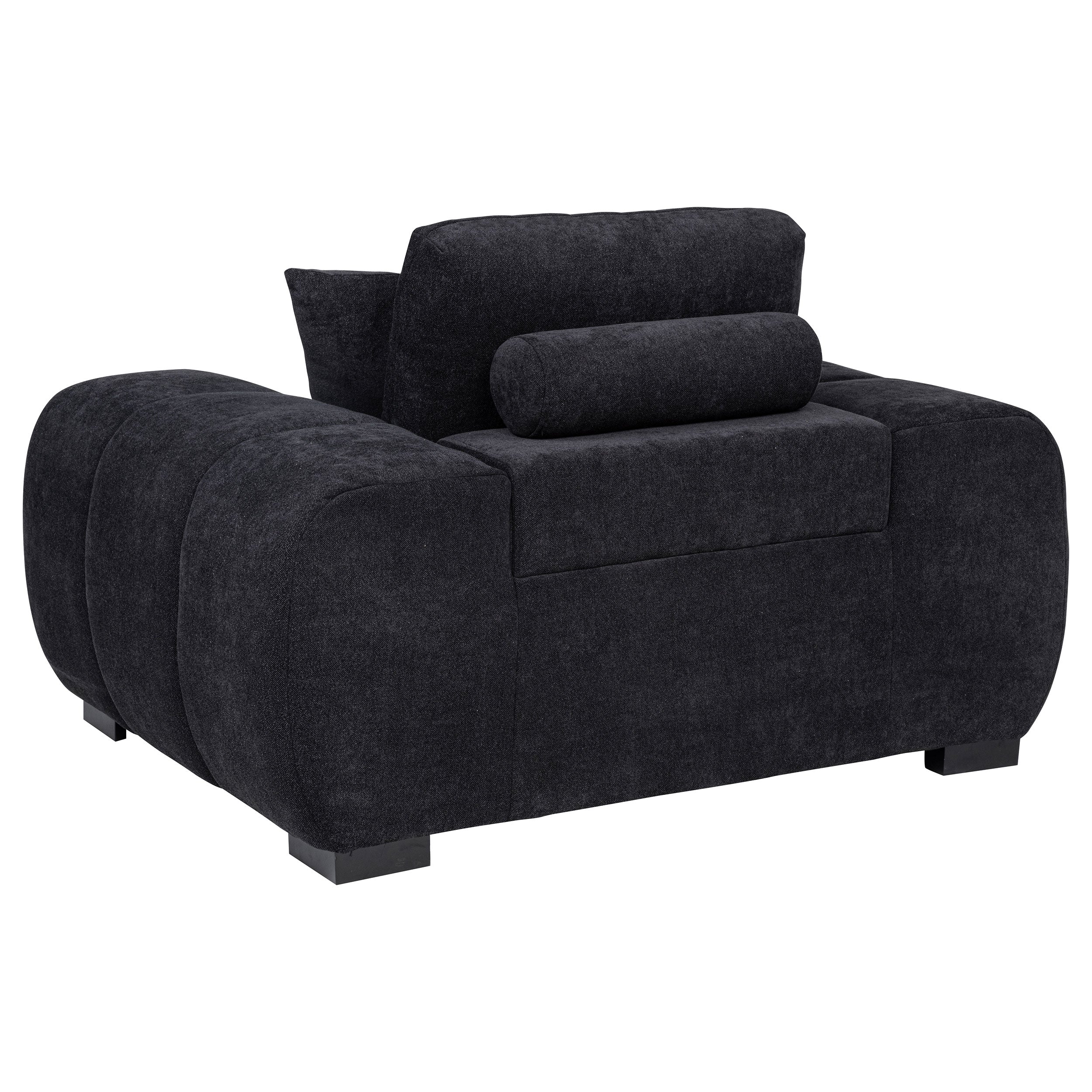 Octavia Upholstered Track Arm Accent Chair Black-