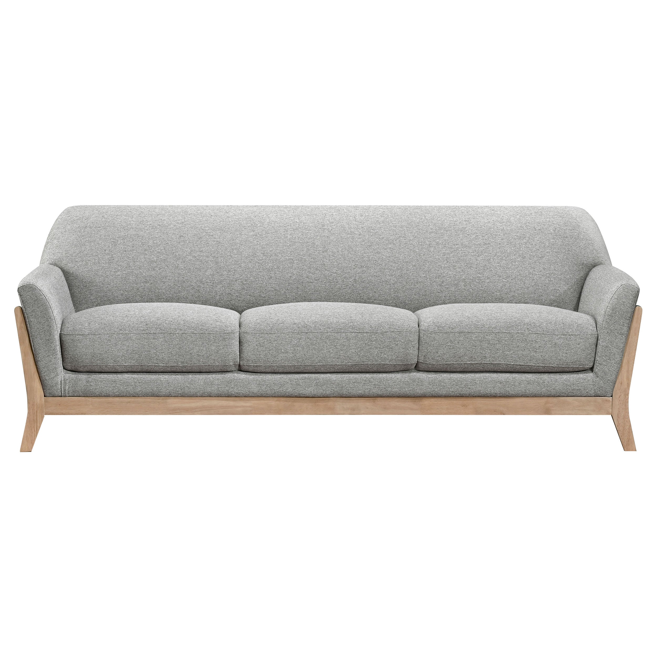 Vaughn Fabric Upholstered Flared Arm Sofa Grey-