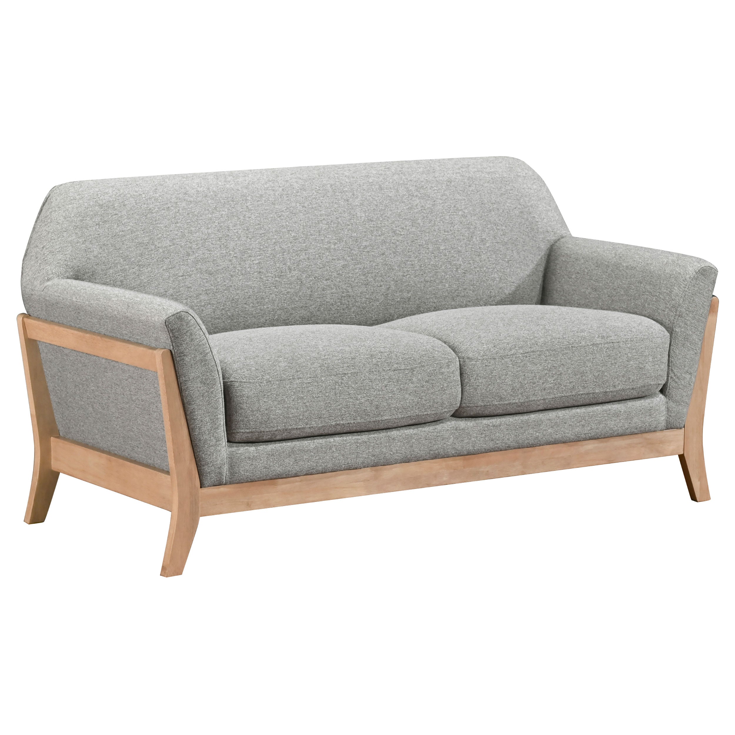Vaughn Fabric Upholstered Flared Arm Loveseat Grey-
