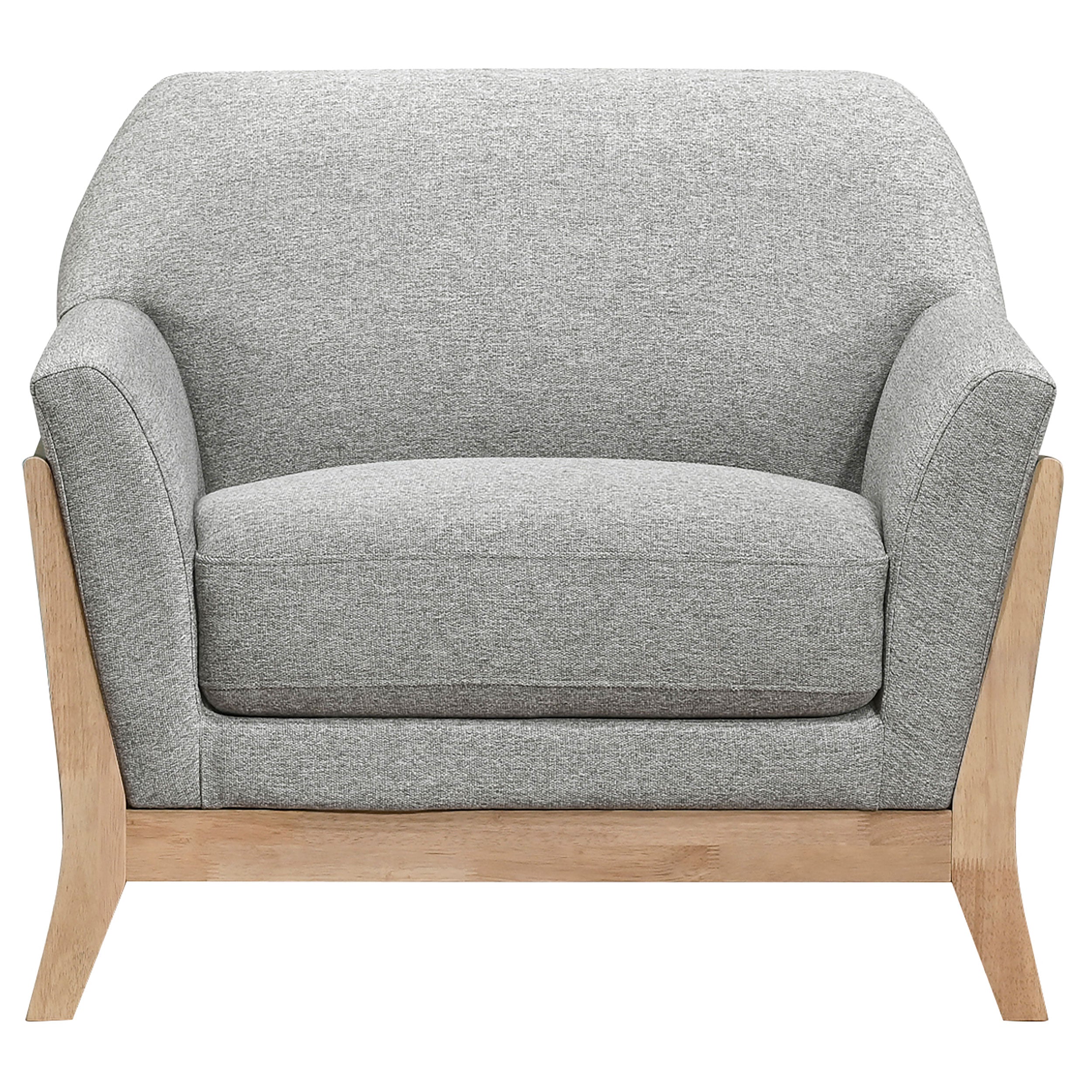 Vaughn Fabric Upholstered Flared Arm Accent Chair Grey-