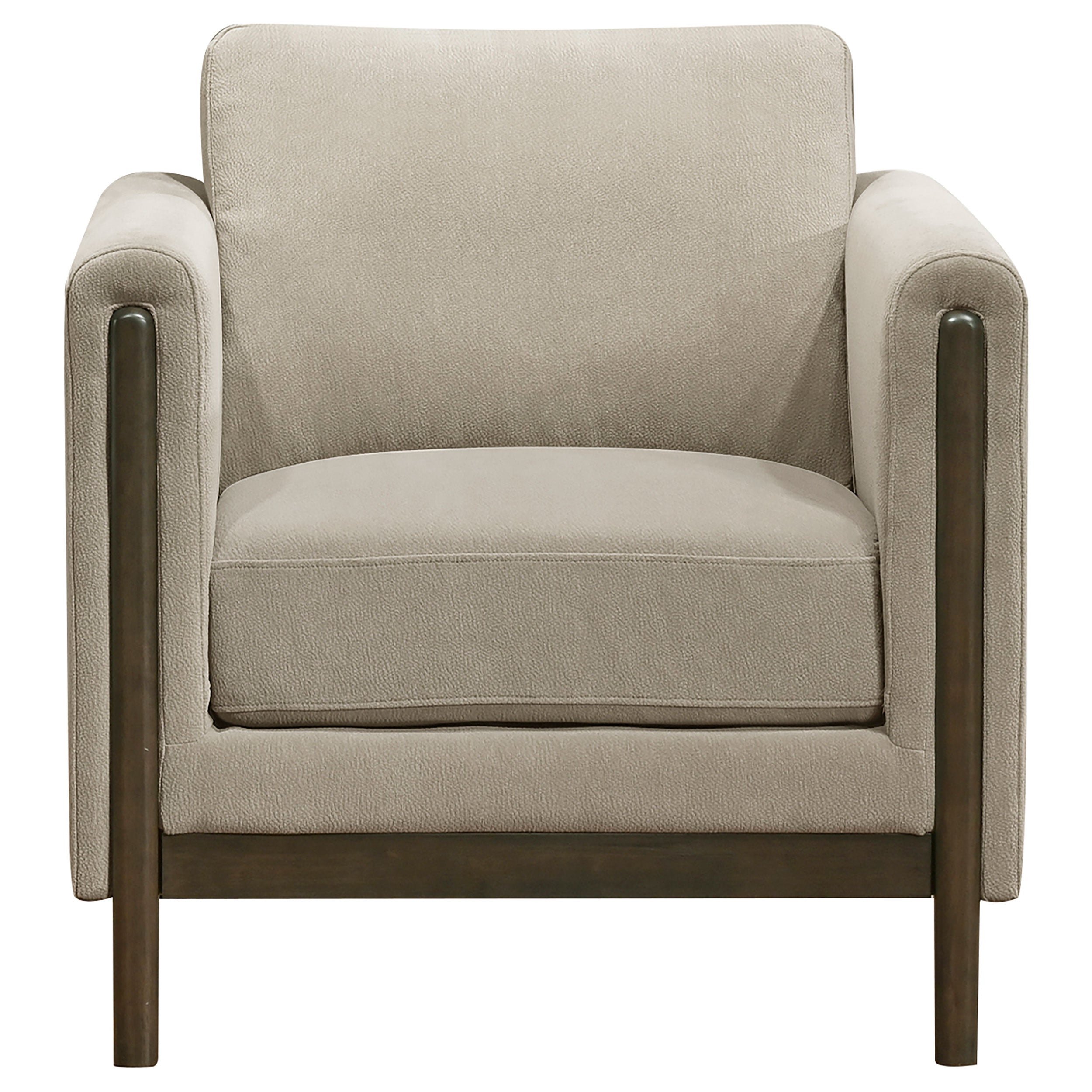 Islington Fabric Upholstered Panel Arm Accent Chair Taupe-