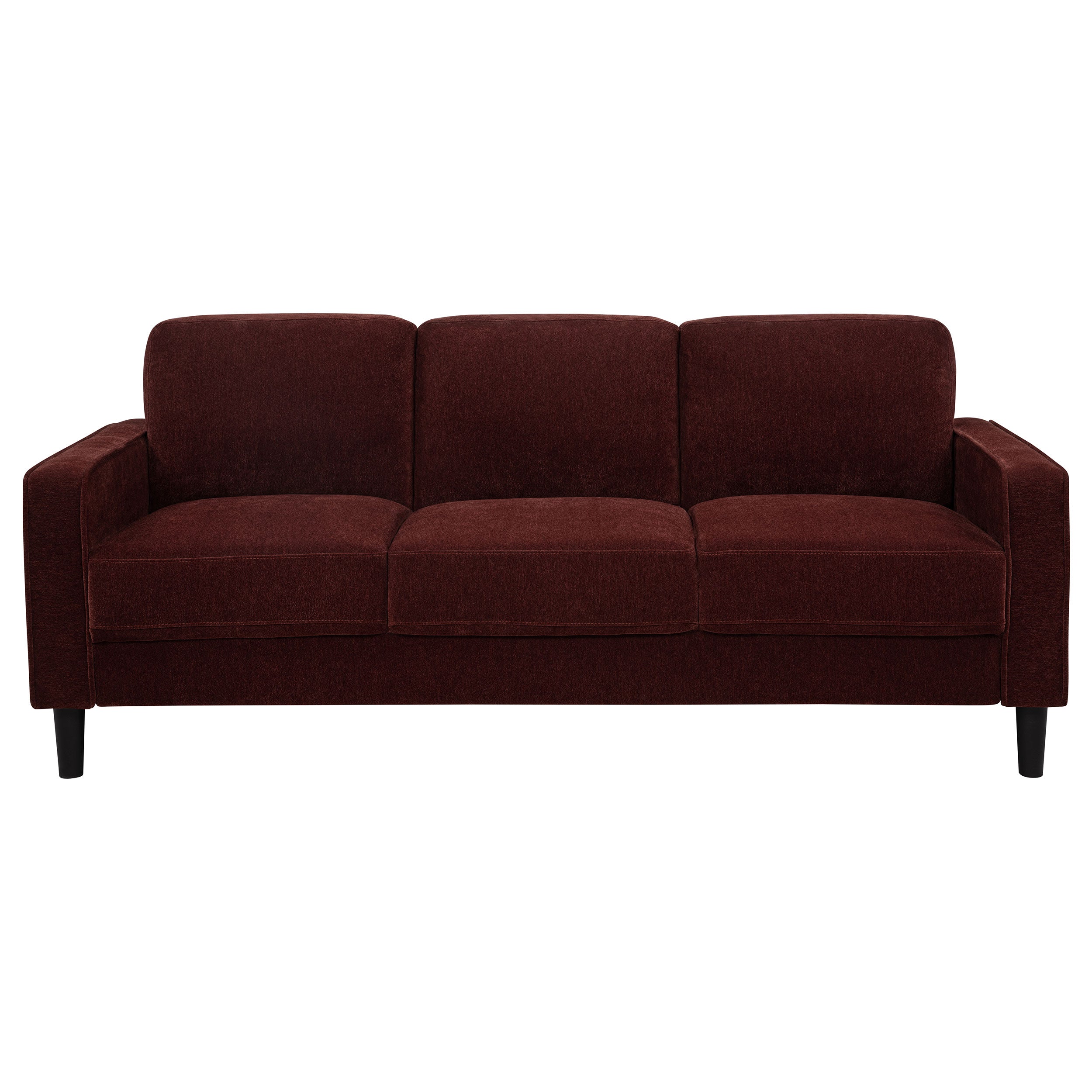 Ruth 77-inch Fabric Upholstered Track Arm Sofa Rust Red-