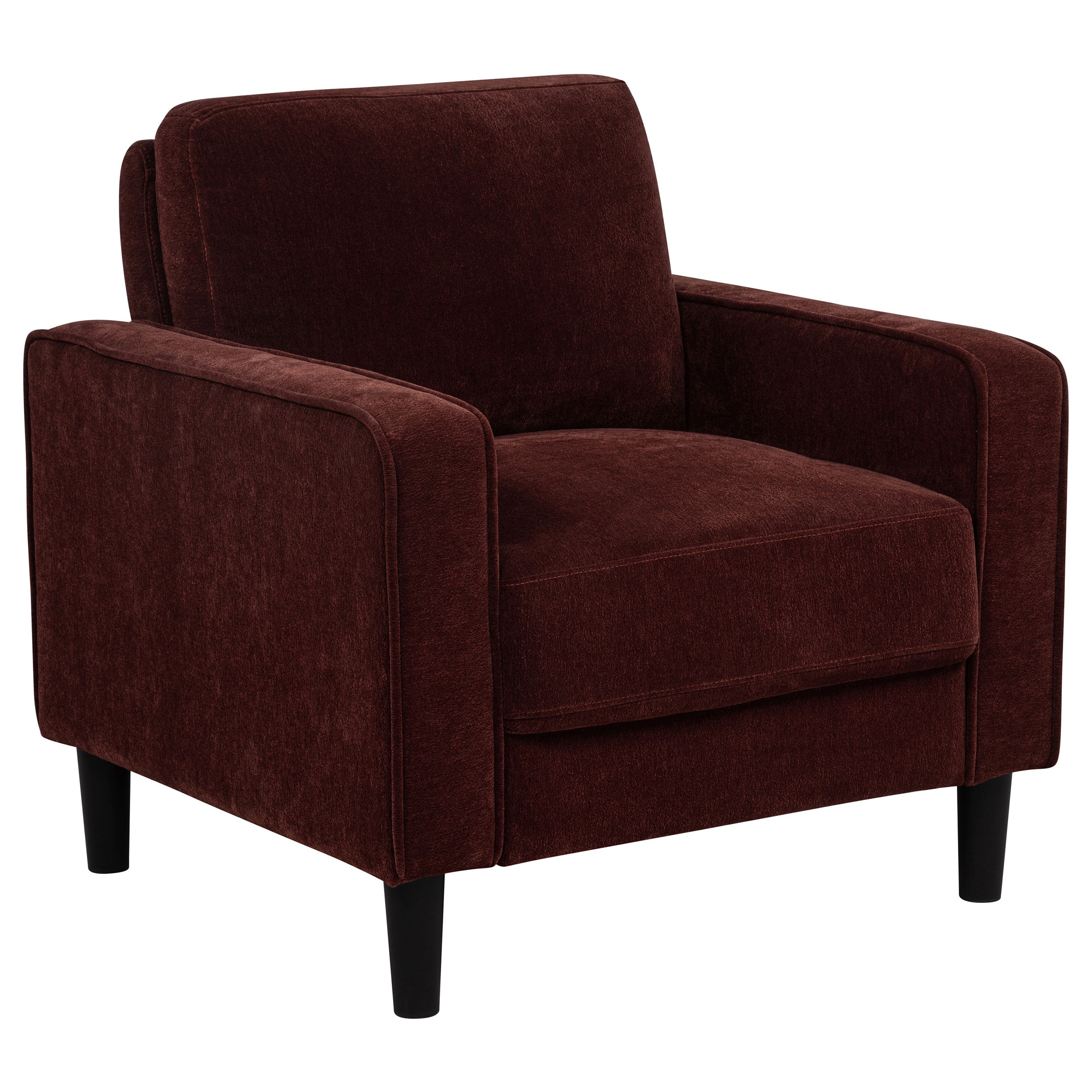 Ruth Fabric Upholstered Track Arm Accent Chair Rust Red-