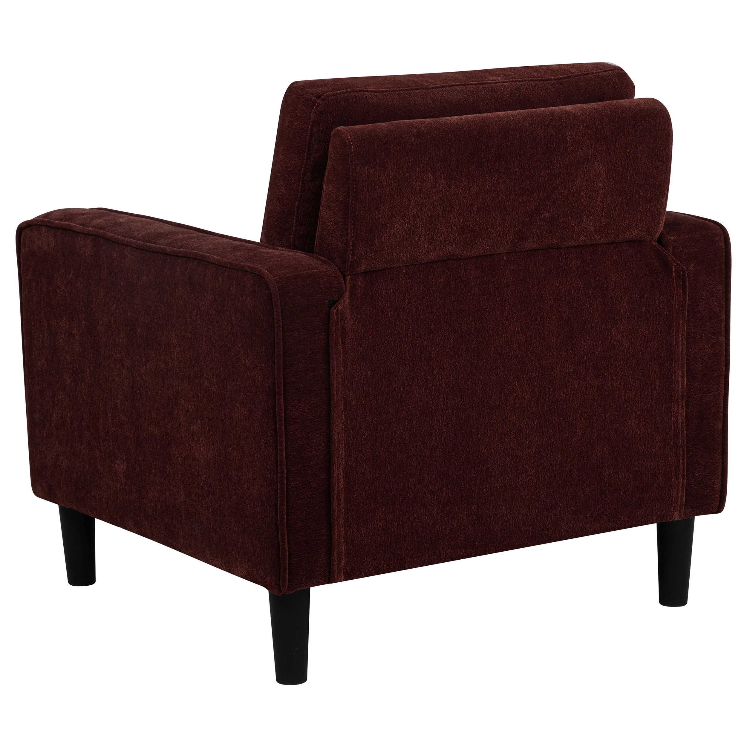 Ruth Fabric Upholstered Track Arm Accent Chair Rust Red-