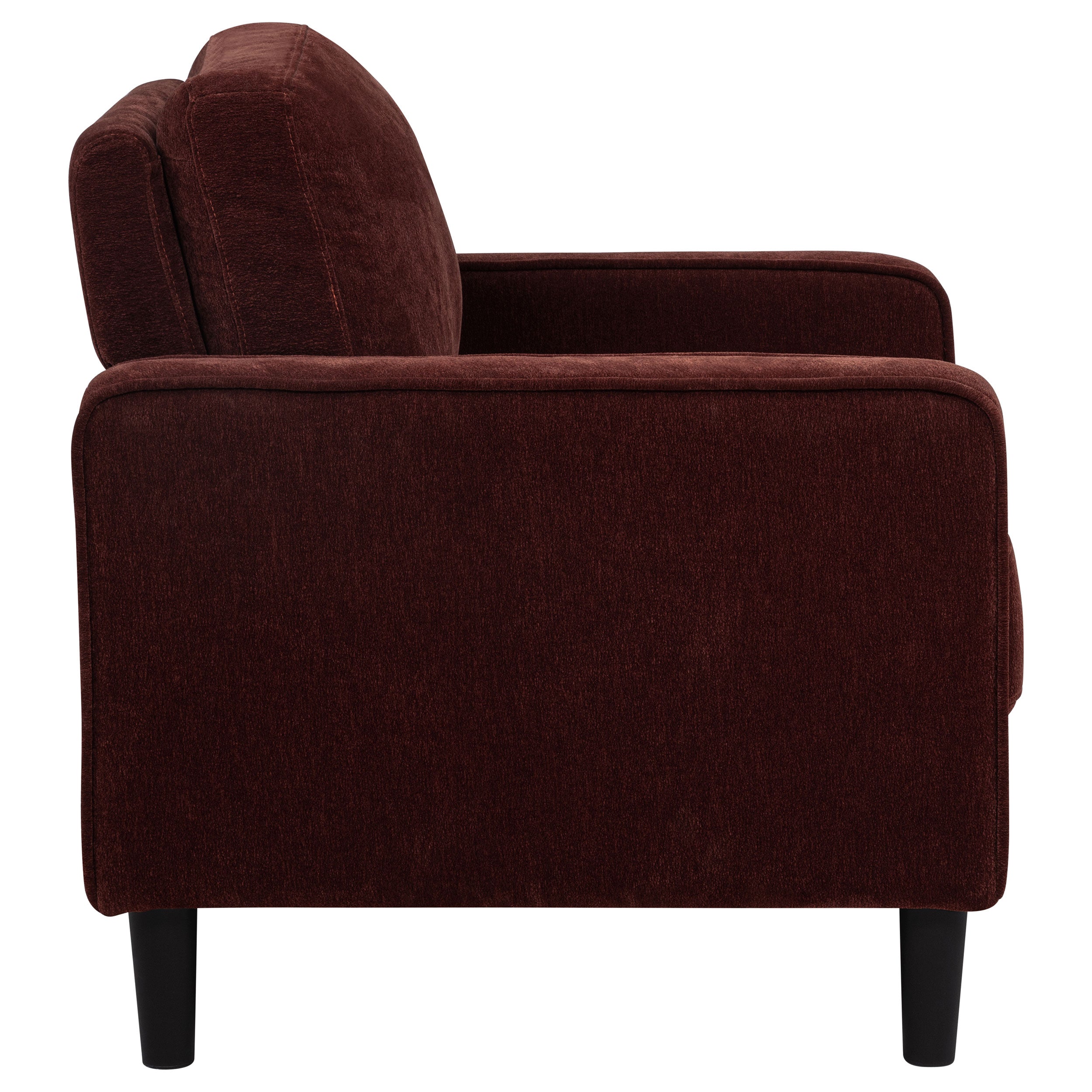 Ruth Fabric Upholstered Track Arm Accent Chair Rust Red-
