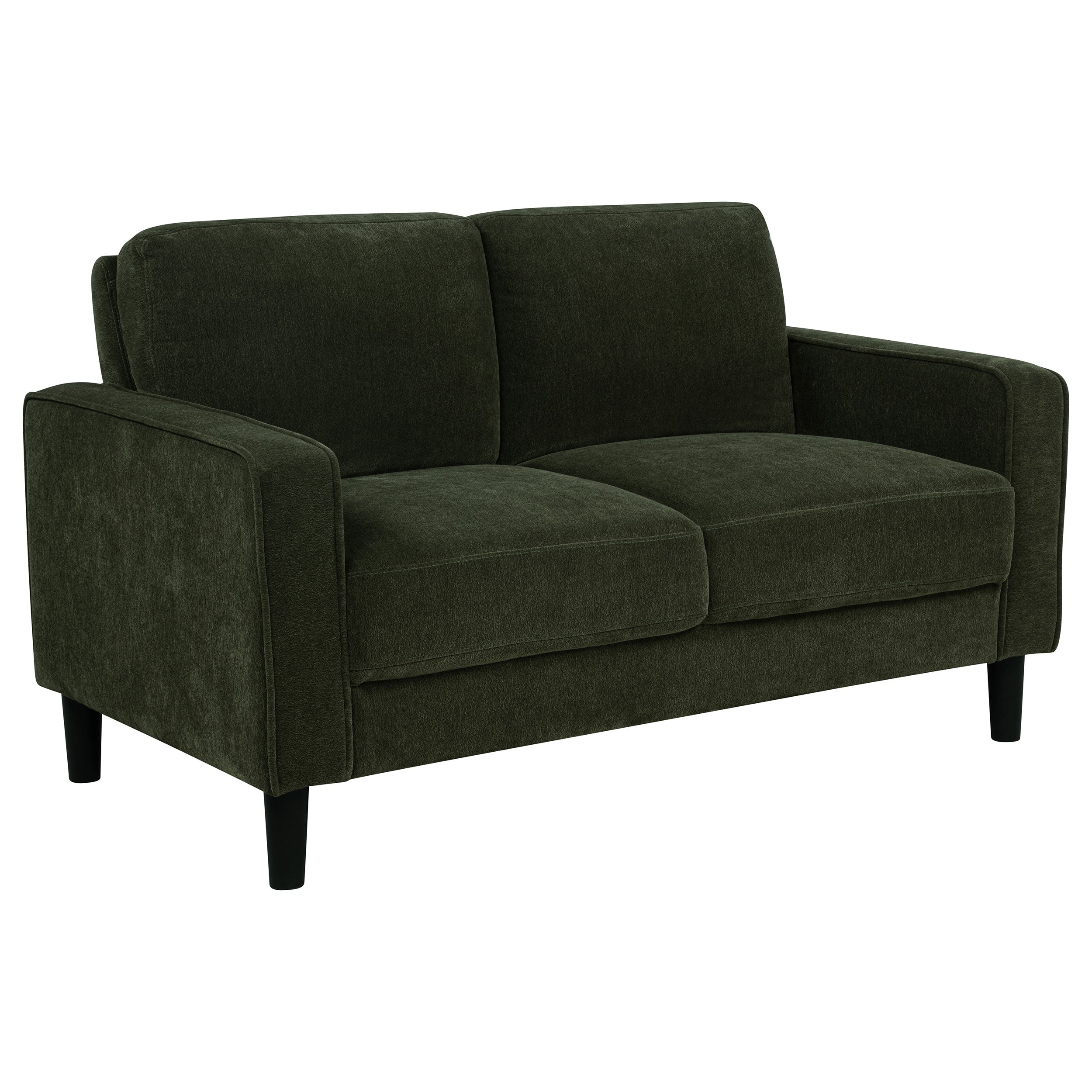 Ruth Fabric Upholstered Track Arm Loveseat Matcha Green-