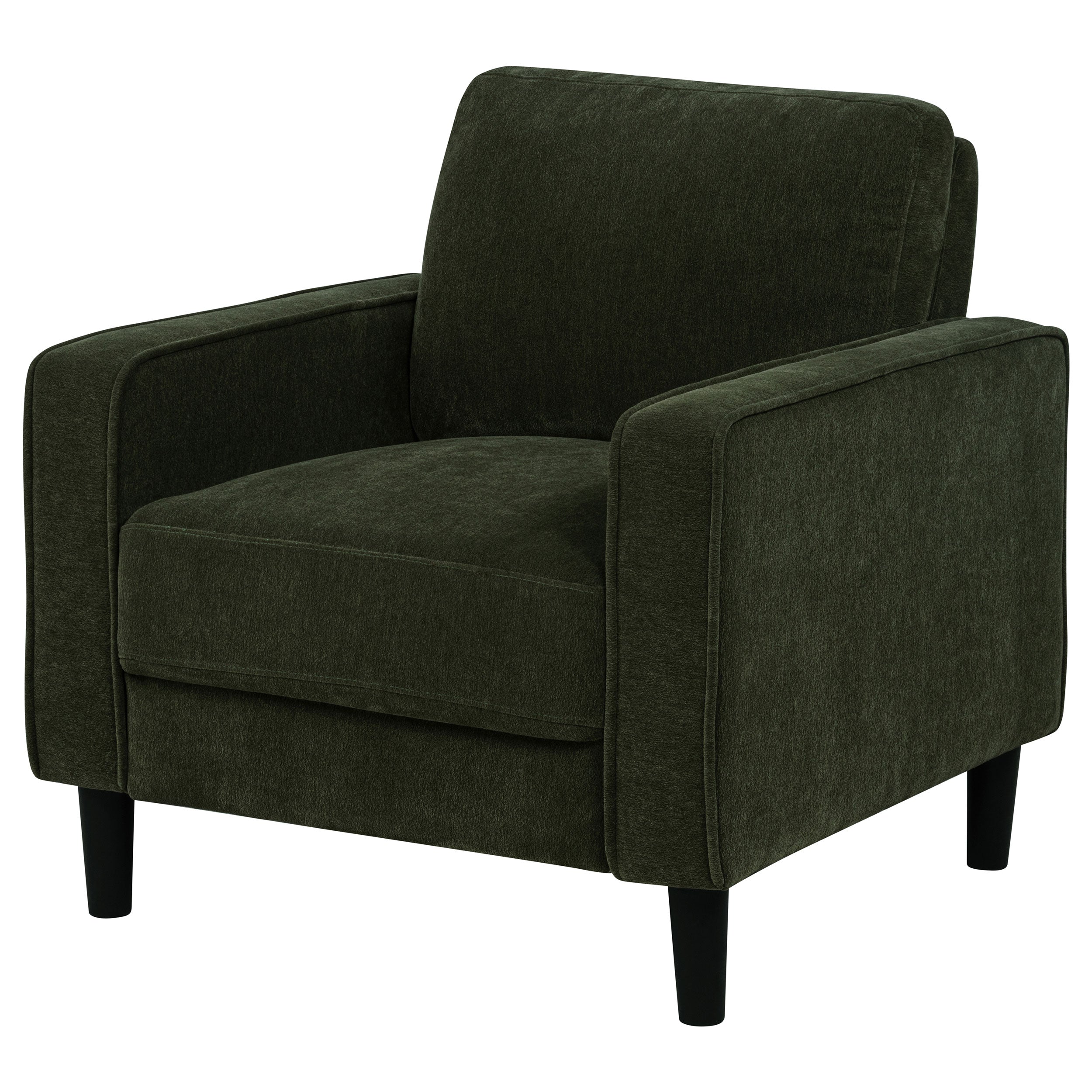 Ruth Fabric Upholstered Track Arm Accent Chair Matcha Green-