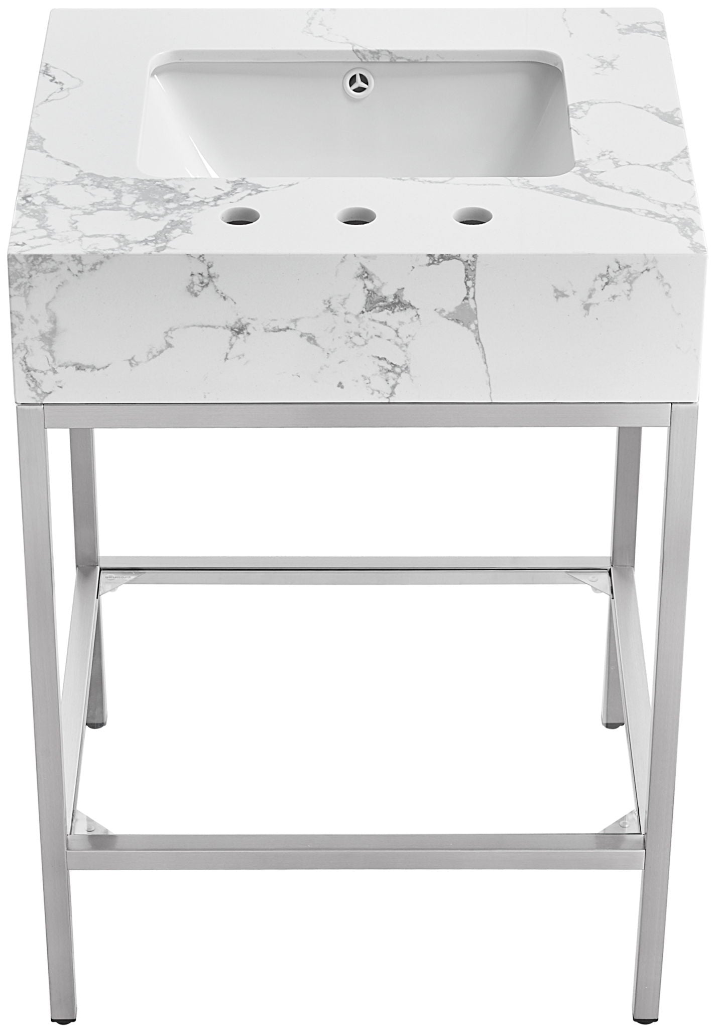 Marmo - Engineered Marble Bathroom Vanity With Chrome Base