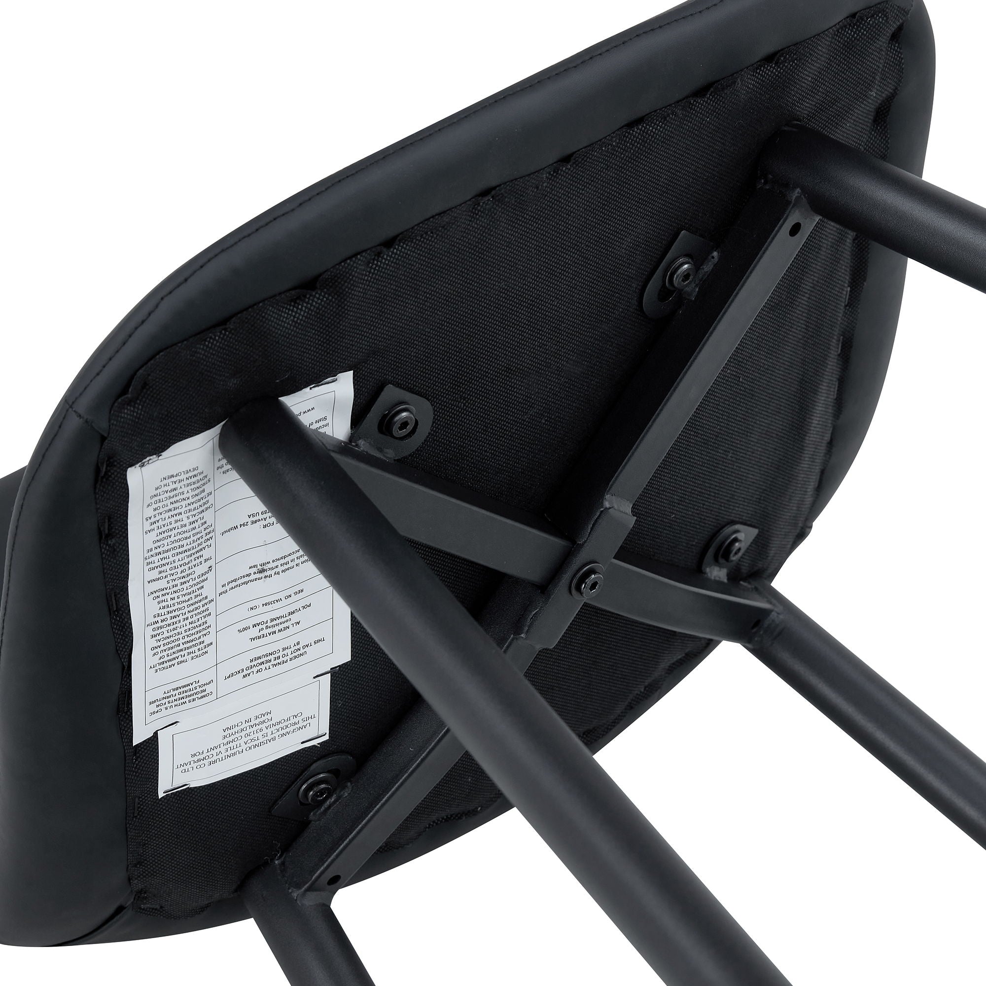 Modern Black Pu Bar Chair Rounded Backrest (Set of 2)