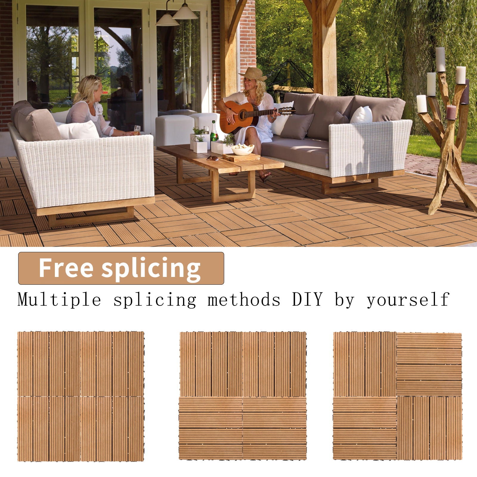 Composite Deck Tiles, Resist Rust, Water, Weather