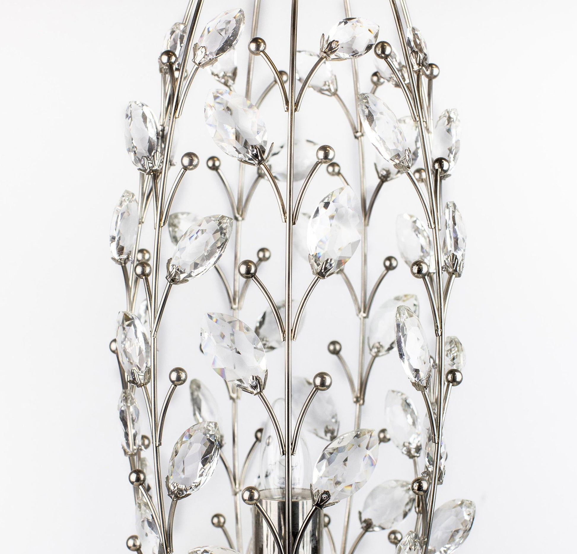Crystal - Buds Contemporary Uplight Lamp - Polished Nickel / Clear Crystal - Best Buy Furniture