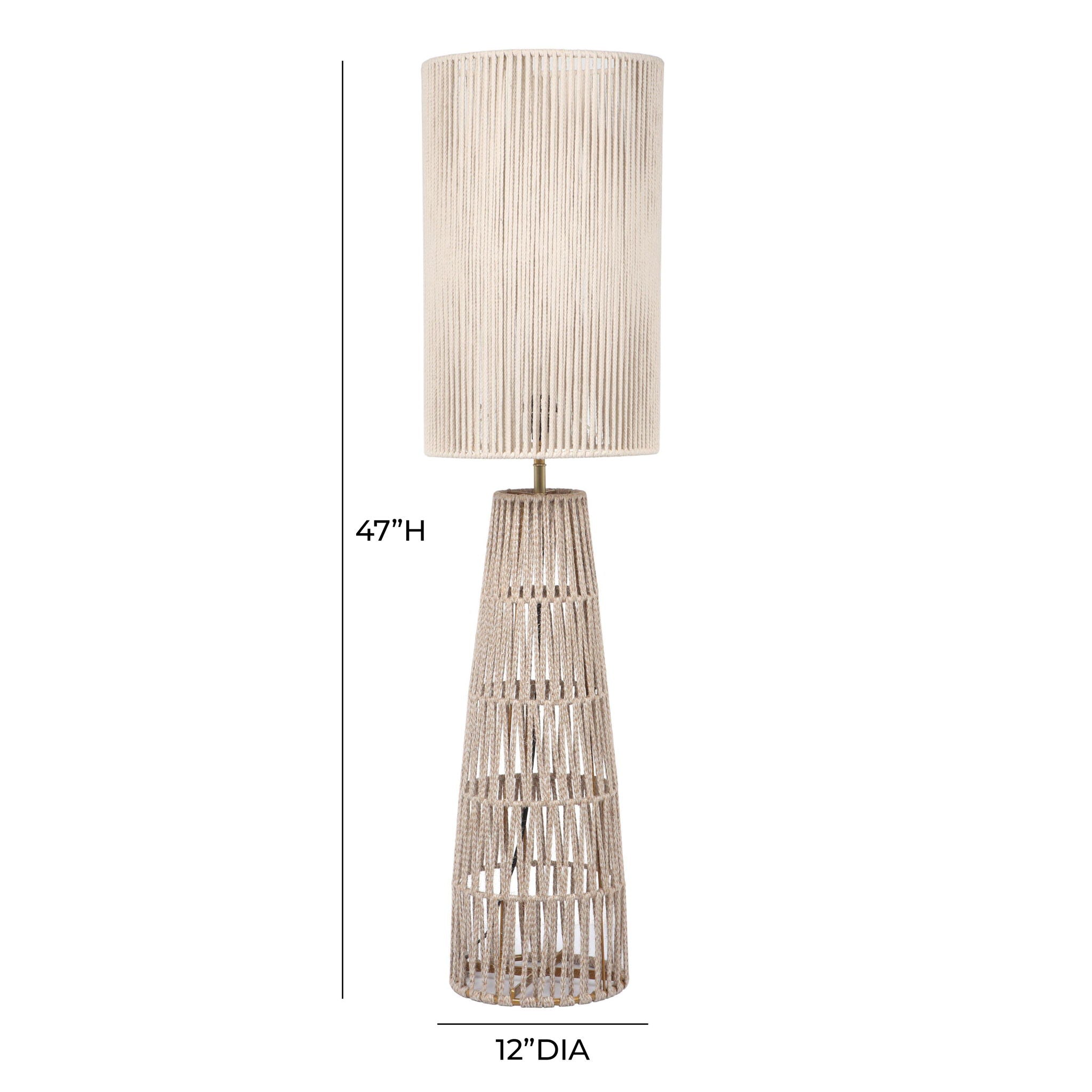 Beam - Jute Floor Lamp - Cream / Natural