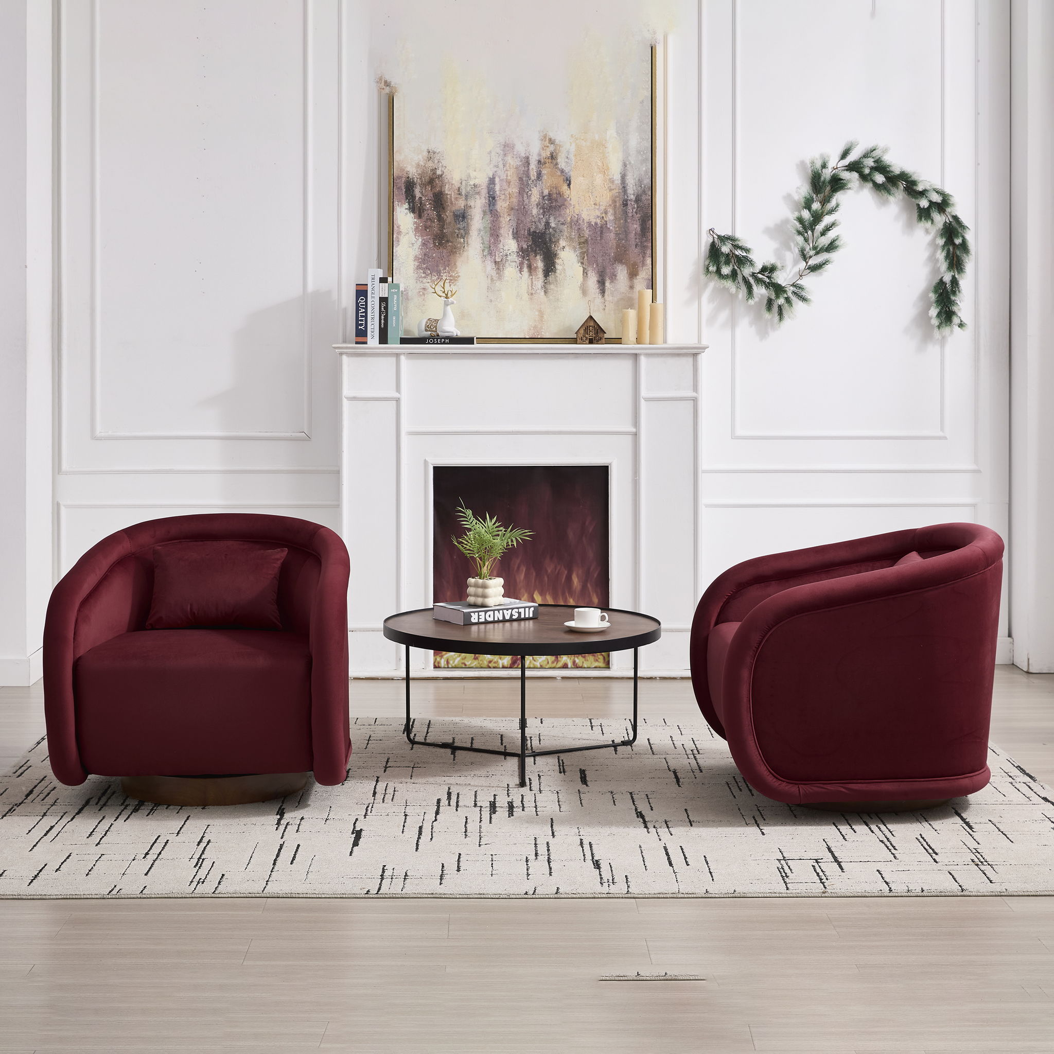 Swivel Accent Chair With 360 Degree Rotating
