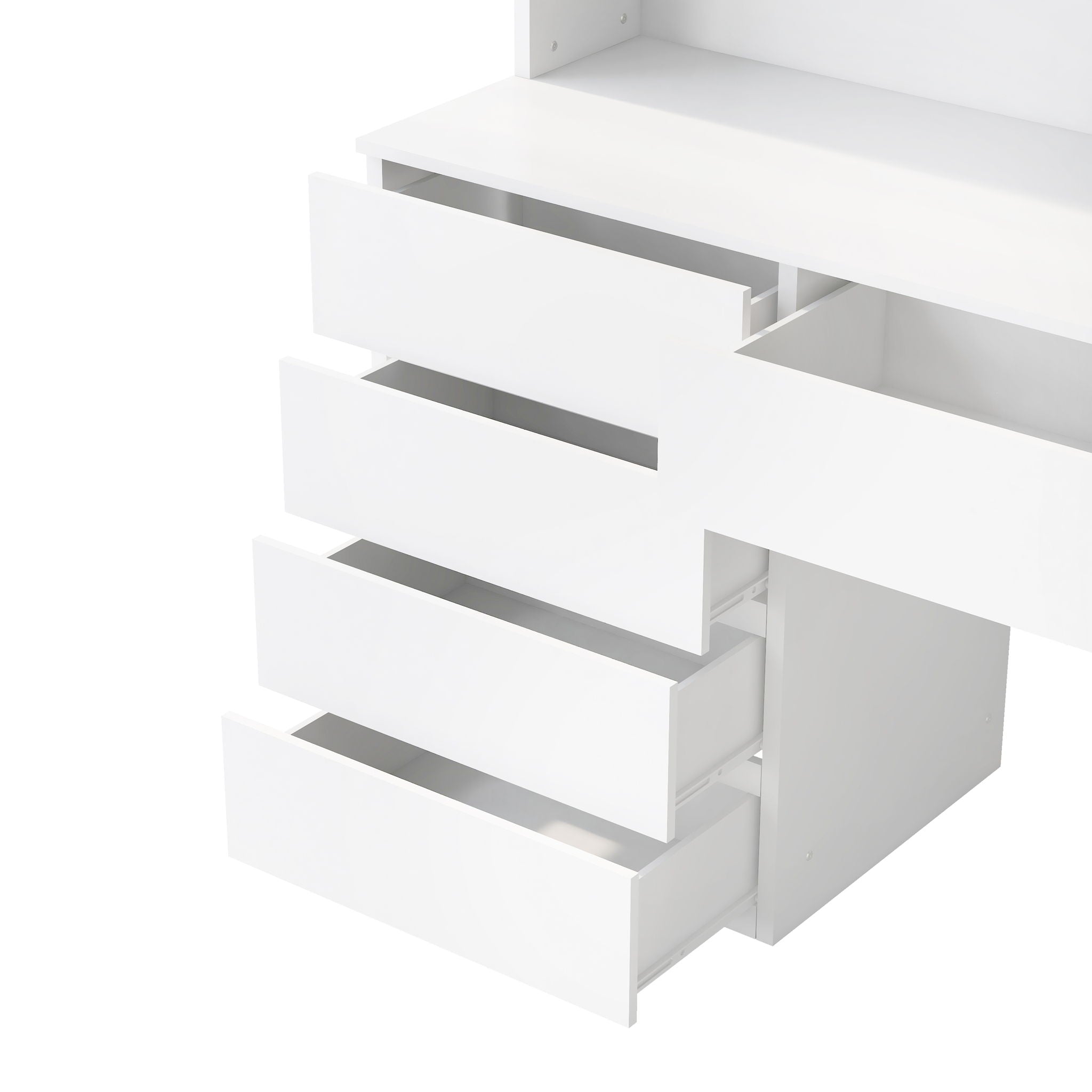 2 Door Storage Desk Wardrobe For Bedroom With Shelves And Drawers