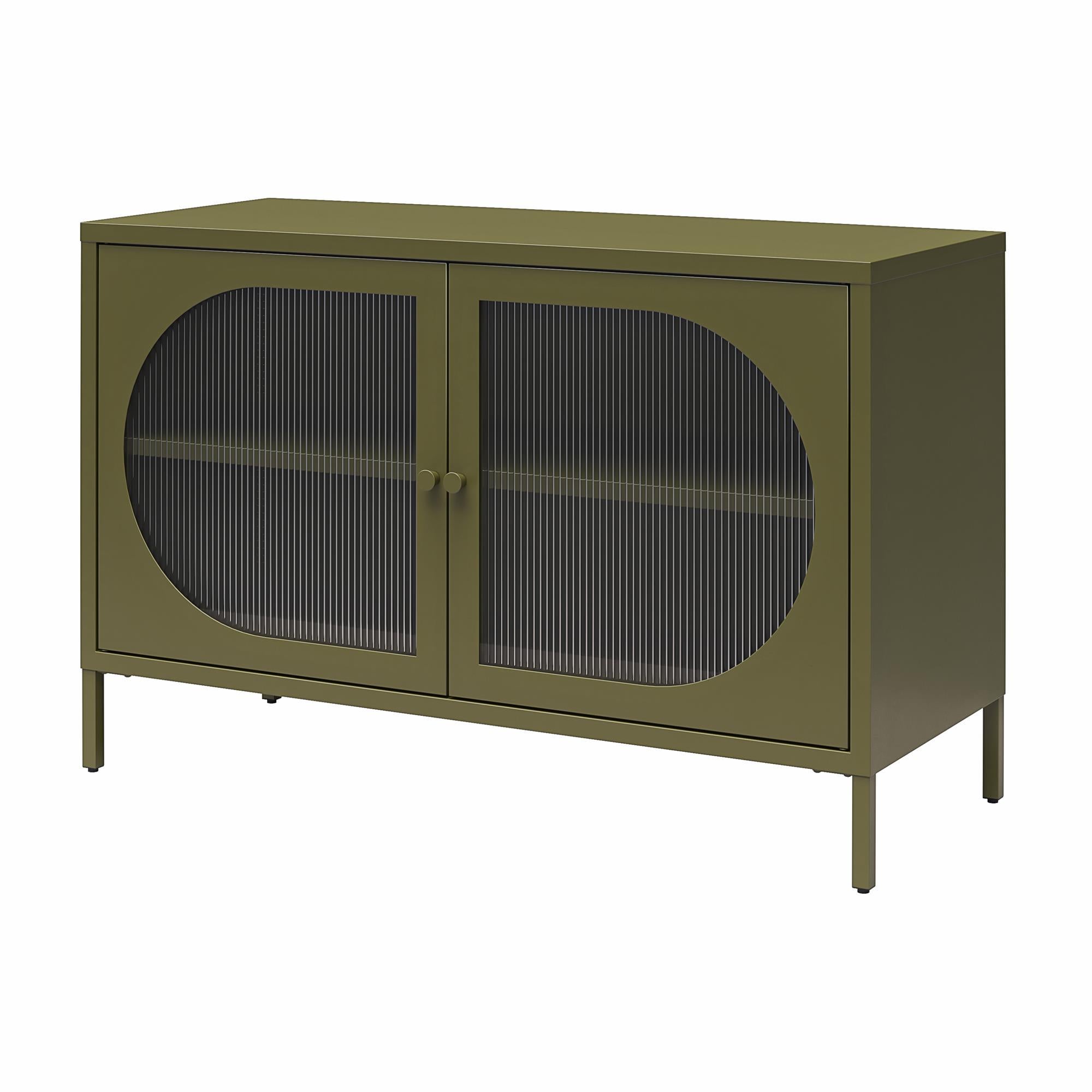 Luna - Wide 2 Door Accent Cabinet - Olive Green