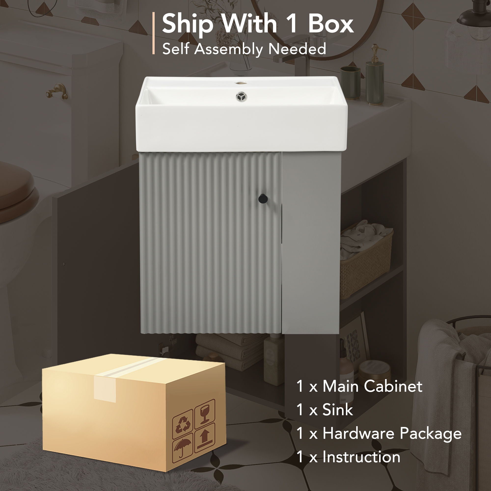 Modern Floating Bathroom Vanity With Ceramic Basin Perfect For Small Bathrooms